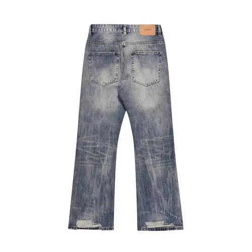 Japanese Brand × Jean Men's American retro trend distressed ripped flared jeans Size US 34 / EU 50 - 2 Thumbnail