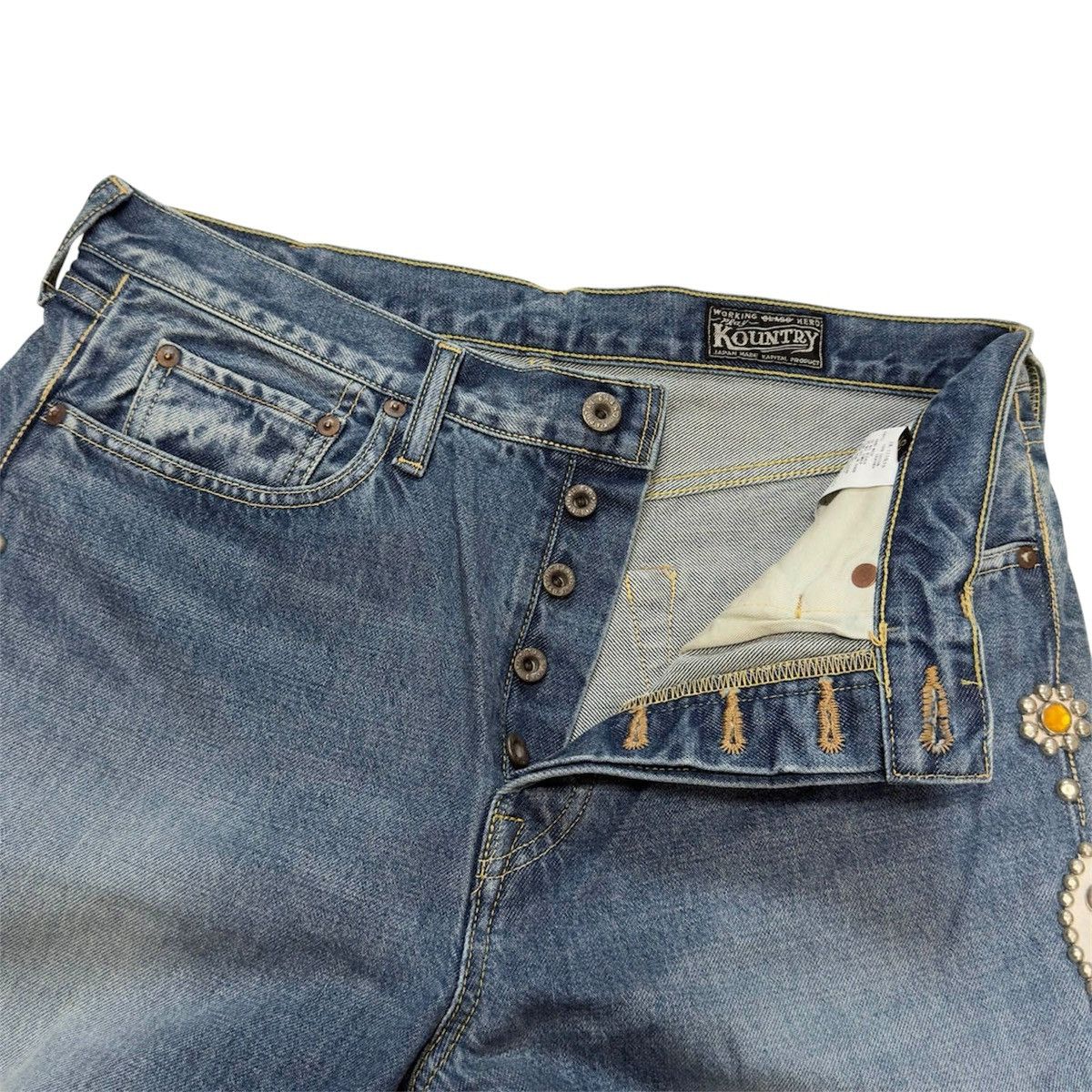 Kapital KAPITAL Monkey CISCO studded denim jeans Size US 34 / EU 50 - 3 Thumbnail