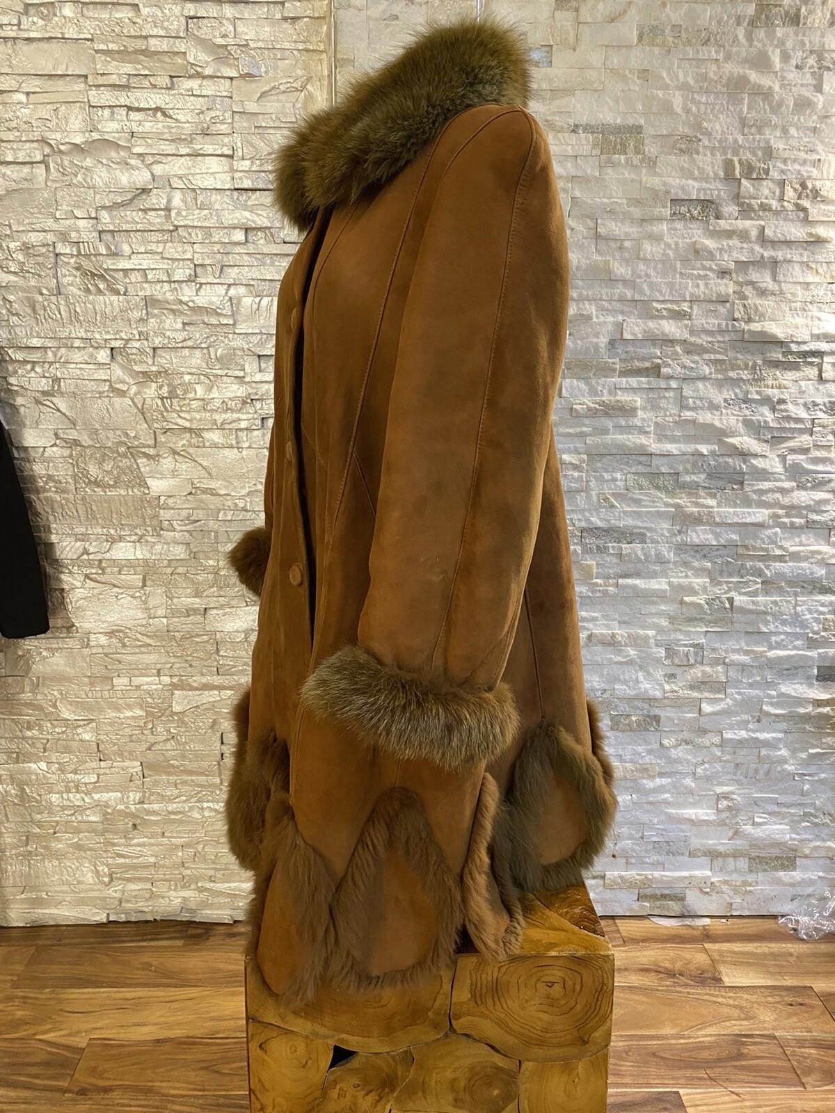Other Vintage Deri Sarayi Shearling Lambskin Suede Fur Trim Jacket Size M / US 6-8 / IT 42-44 - 8 Thumbnail
