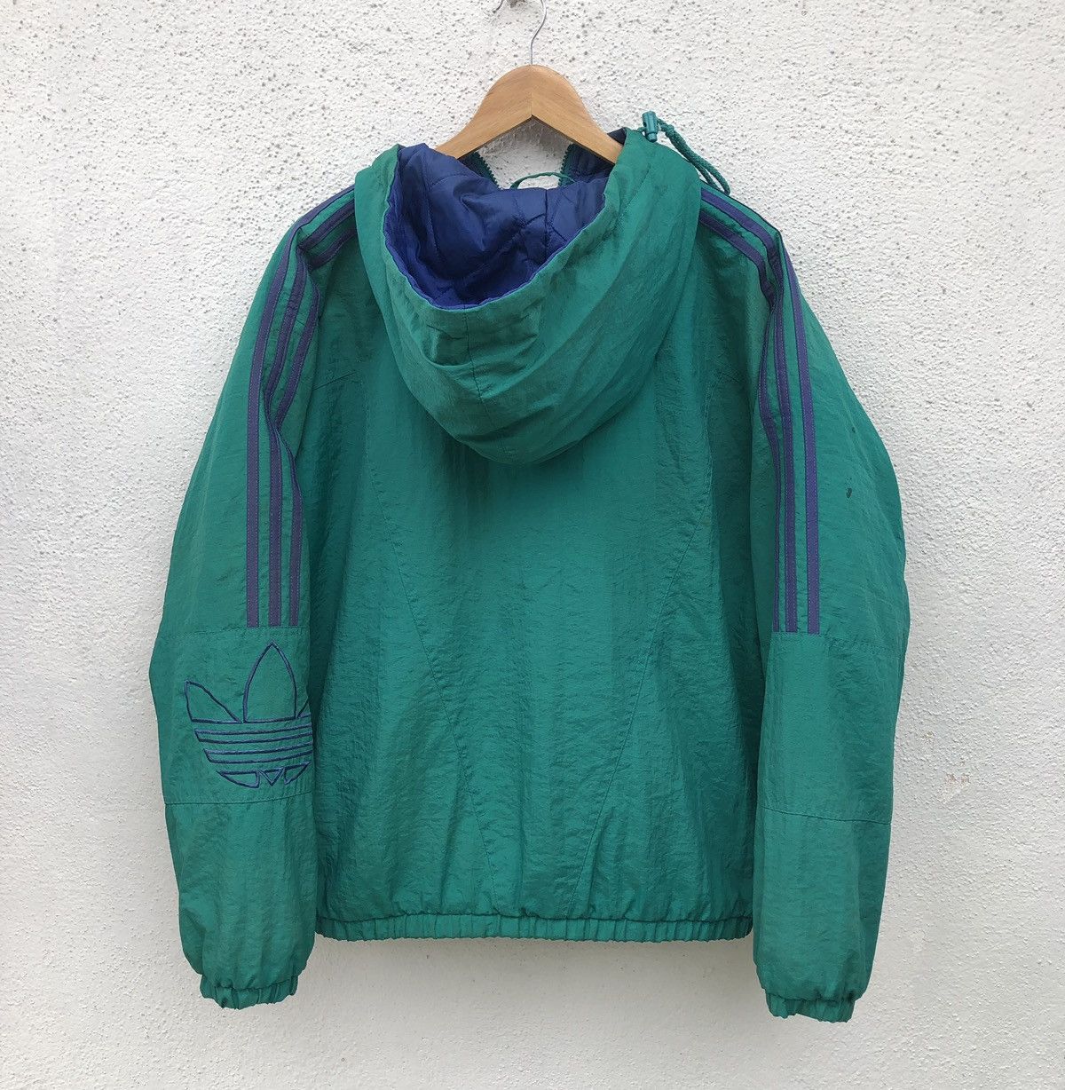 Adidas Vintage Rare/80s Adidas Big Logo Embroidered Nylon Jacket Size US L / EU 52-54 / 3 - 13 Thumbnail
