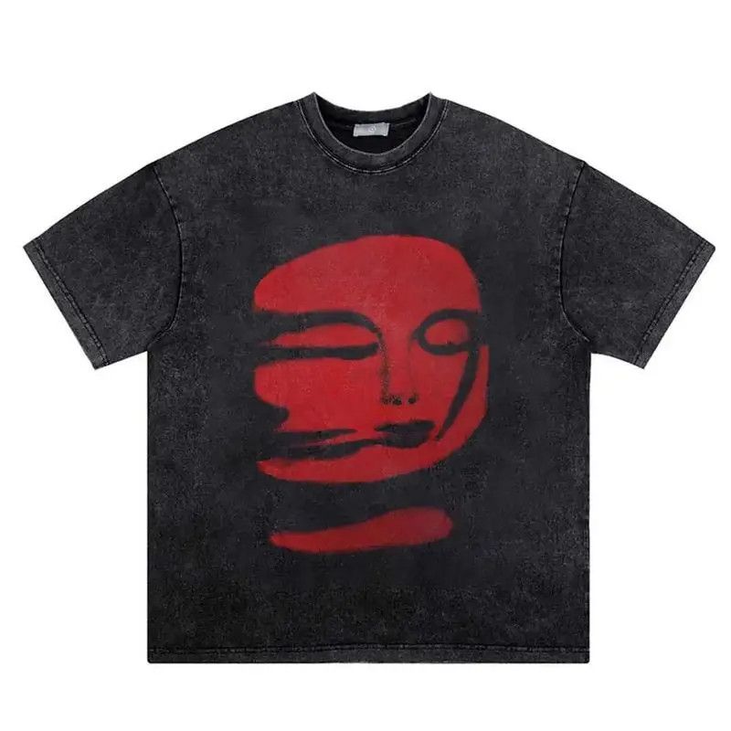 image of Tee x Vintage Red Phantoms Printed Vintage Oversized T-Shirt in Washed Black, Men's (Size Large)