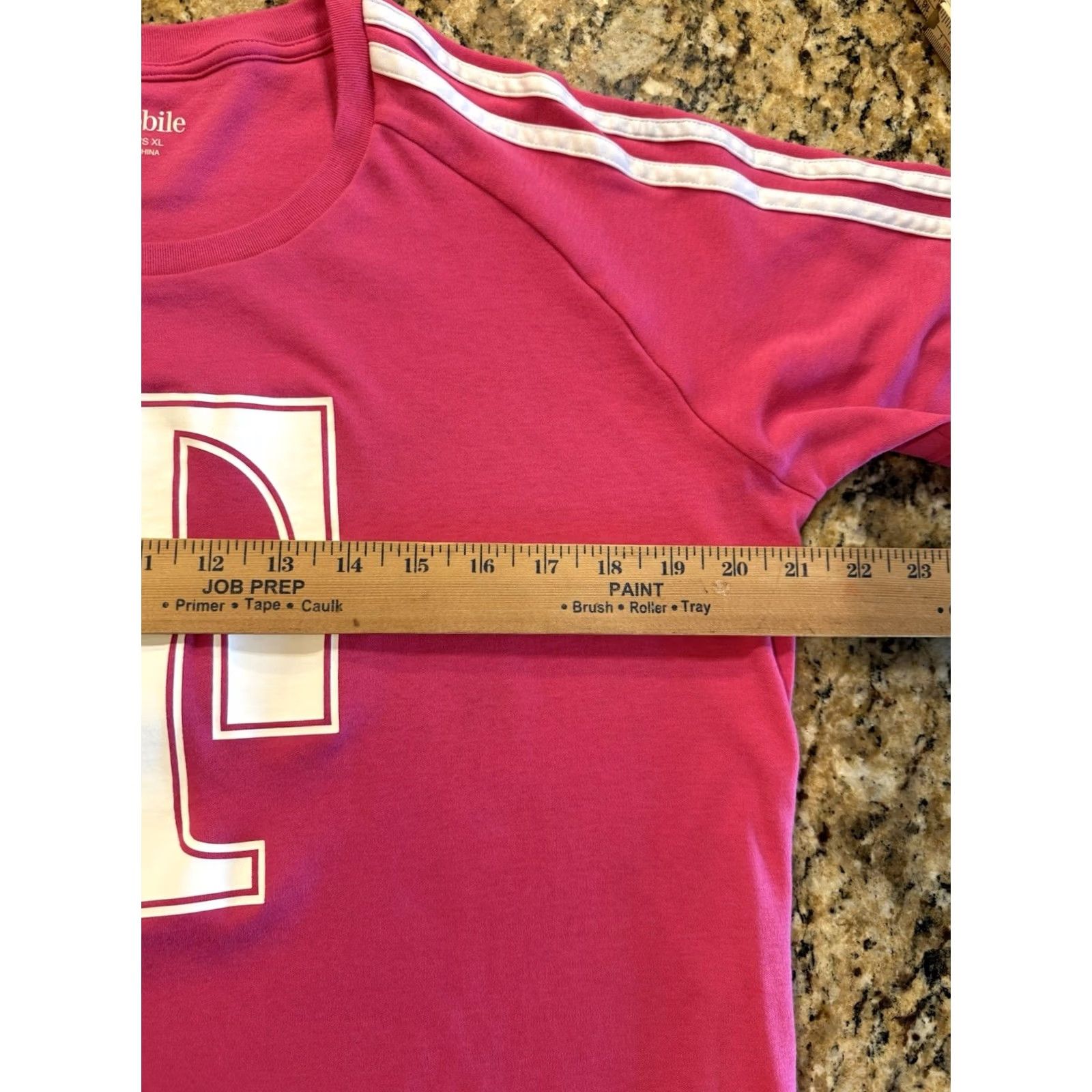 Pinko T-Mobile T-Shirt Women’s XXL Pink Striped Workwear Shirt Regular Sleeve Short T-Shirt Tee XL Size XL / US 12-14 / IT 48-50 - 2 Thumbnail