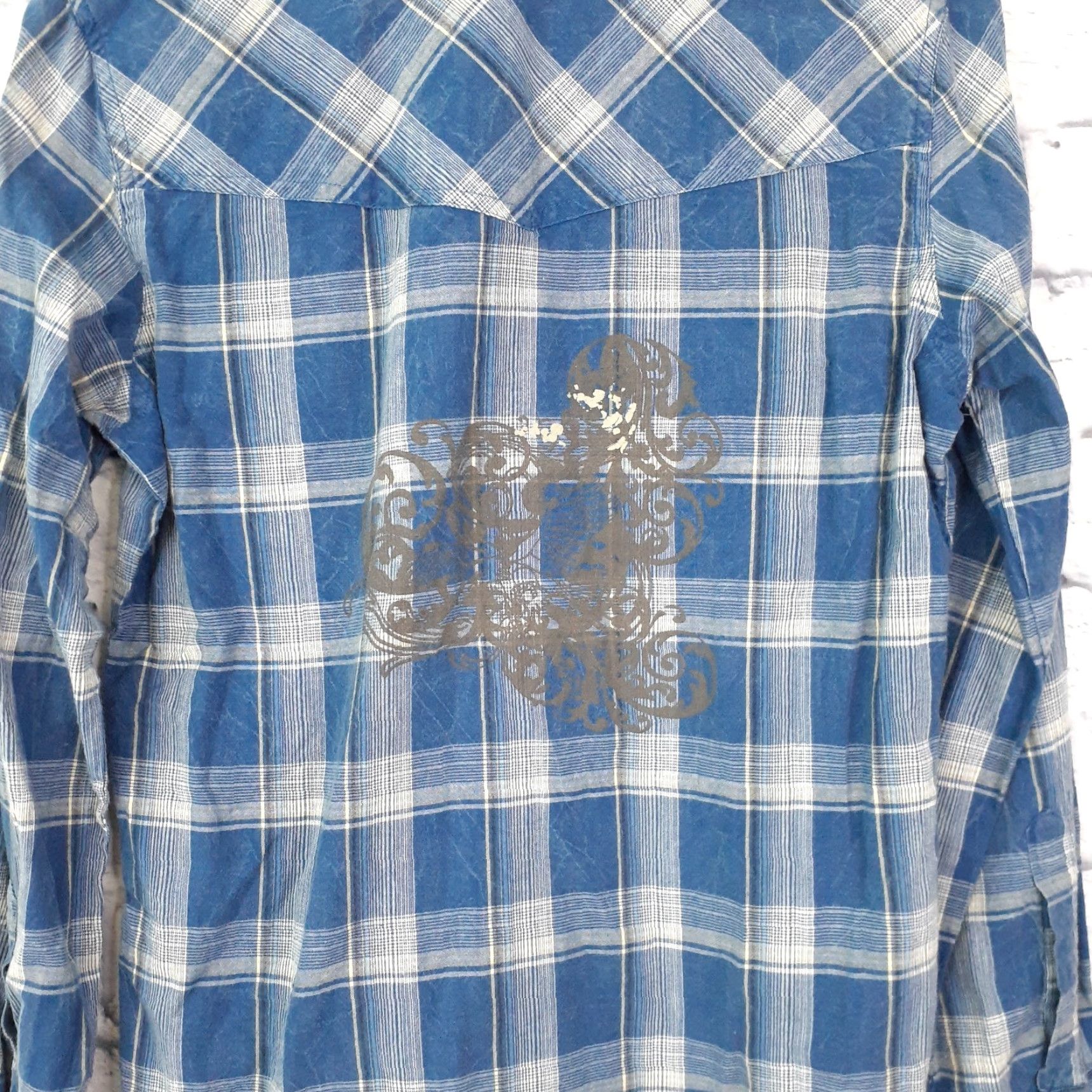 Vintage VINTAGE Ely 1878 Western Cowboy Long Sleeve Pearl Snap Plaid Shirt Mens Small Blue Size US S / EU 44-46 / 1 - 4 Thumbnail