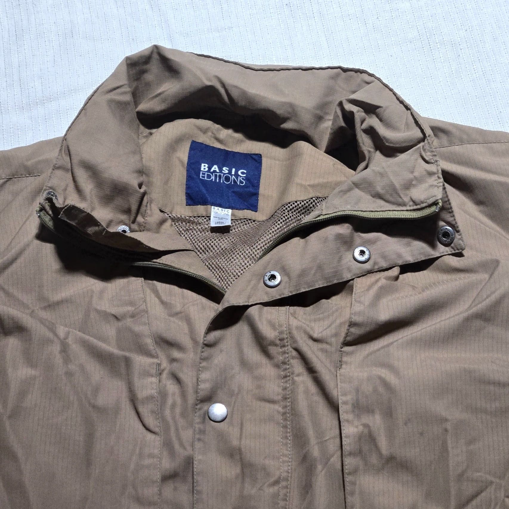 Basic Editions Basic Editions Bomber Jacket Coat Solid Brown Adult Men's Size L Large Size US L / EU 52-54 / 3 - 5 Thumbnail