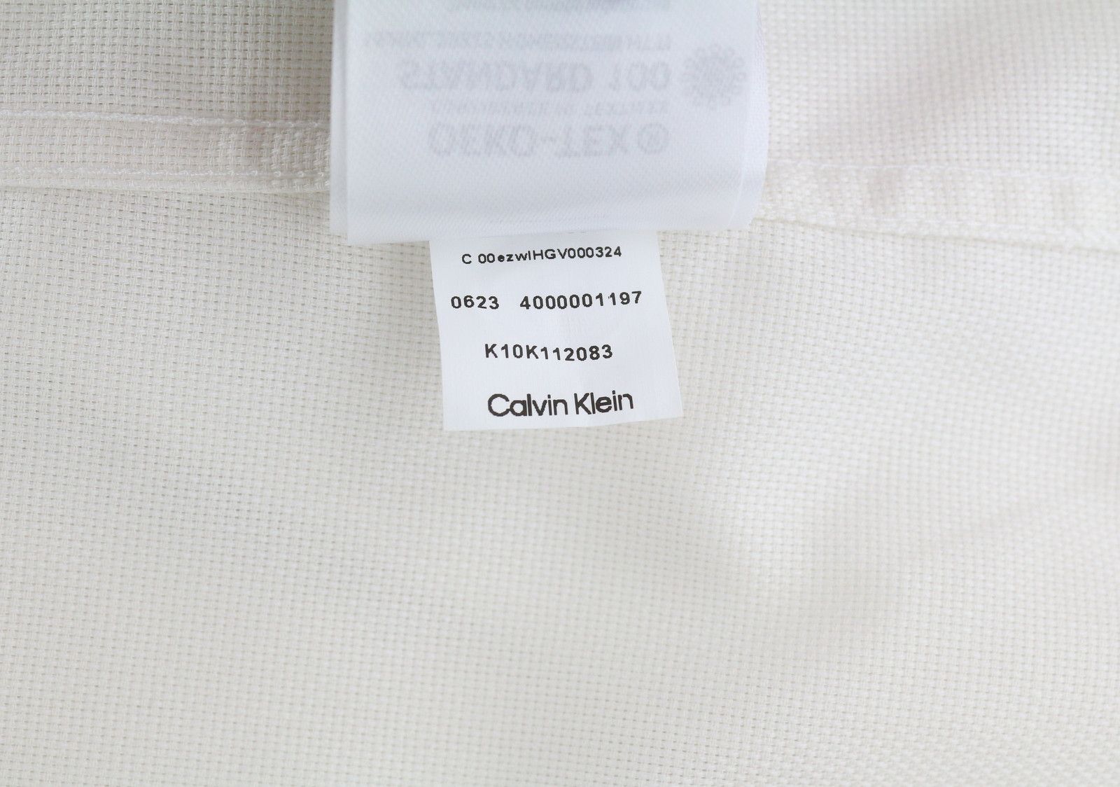 Calvin Klein STRUCTURE SLIM L Off White Cotton Button Shirt 84937 Size US L / EU 52-54 / 3 - 10 Thumbnail