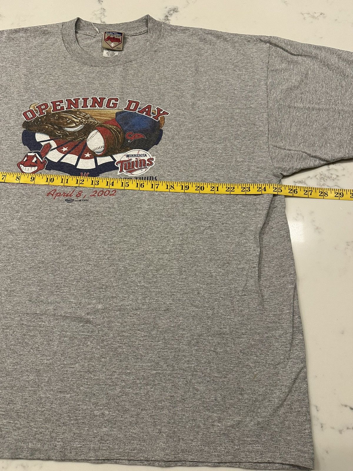 MLB × Vintage 2002 Cleveland Indians vs Minnesota Twins Opening Day Tee Size US XXL / EU 58 / 5 - 6 Thumbnail