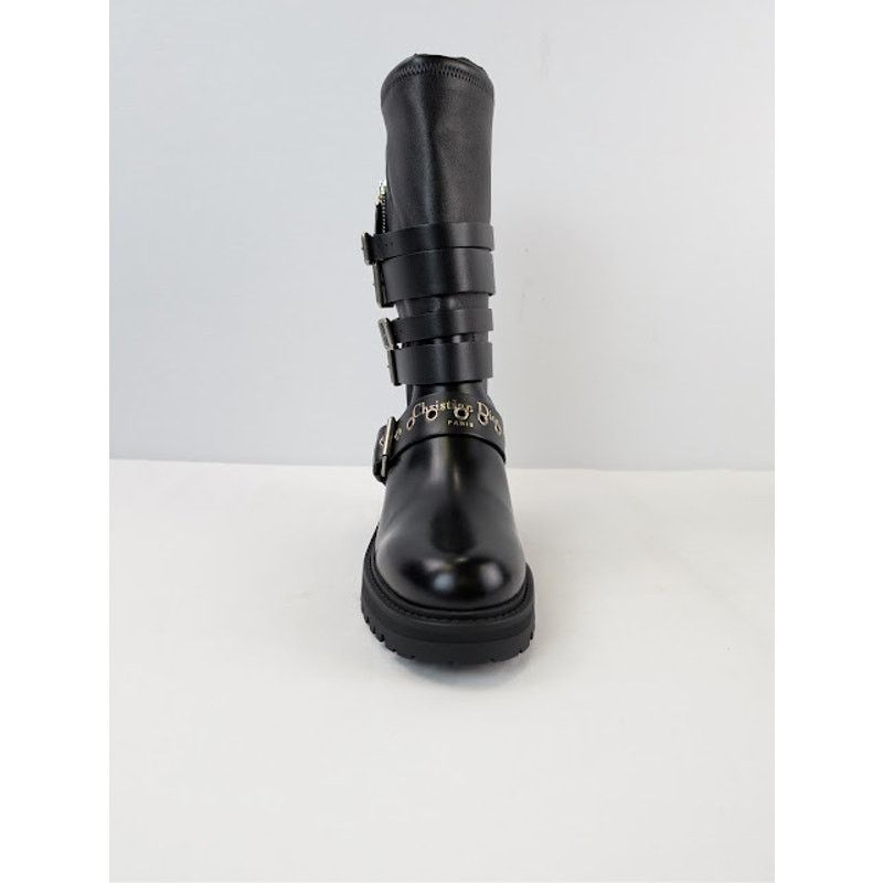 Dior o1rshd1 Christian Zip Detailed Buckled Boots in Black Size US 10 / IT 40 - 15 Thumbnail