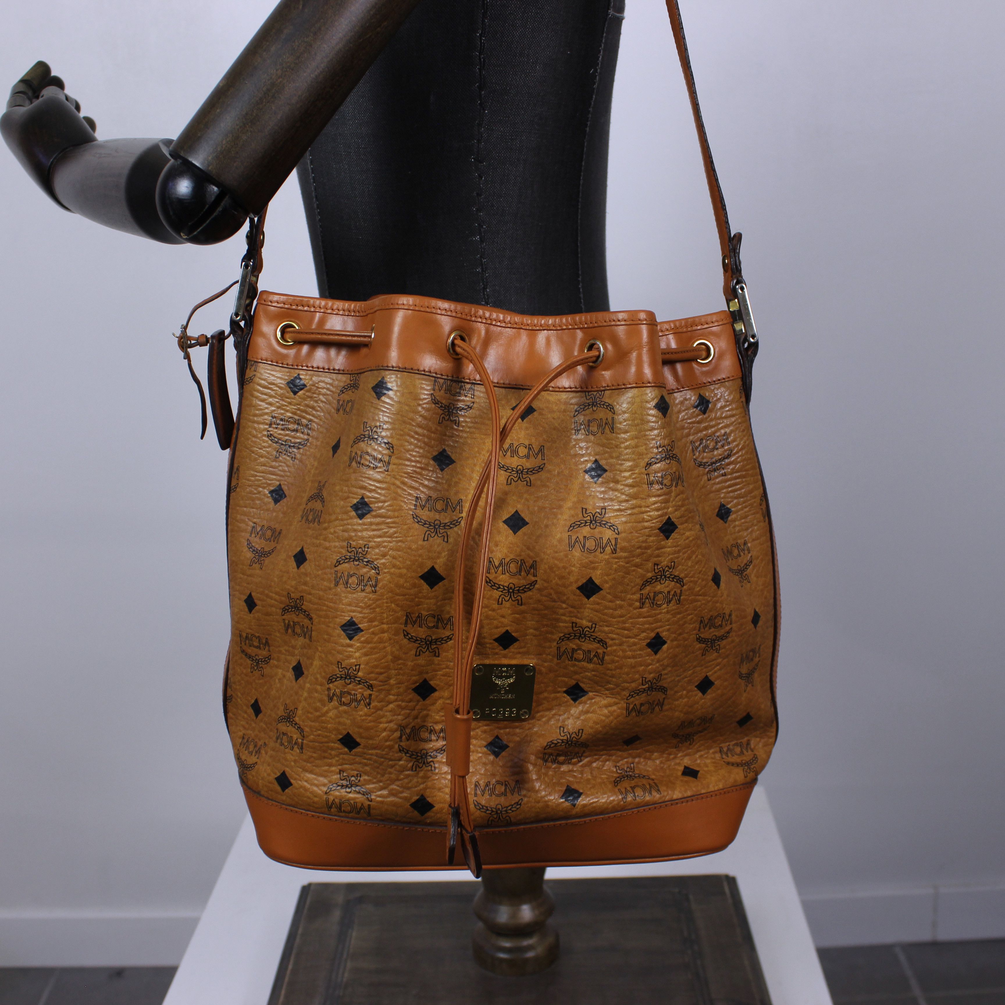 MCM MCM hobo bag multi logo monogram beige one size Size ONE SIZE - 13 Thumbnail