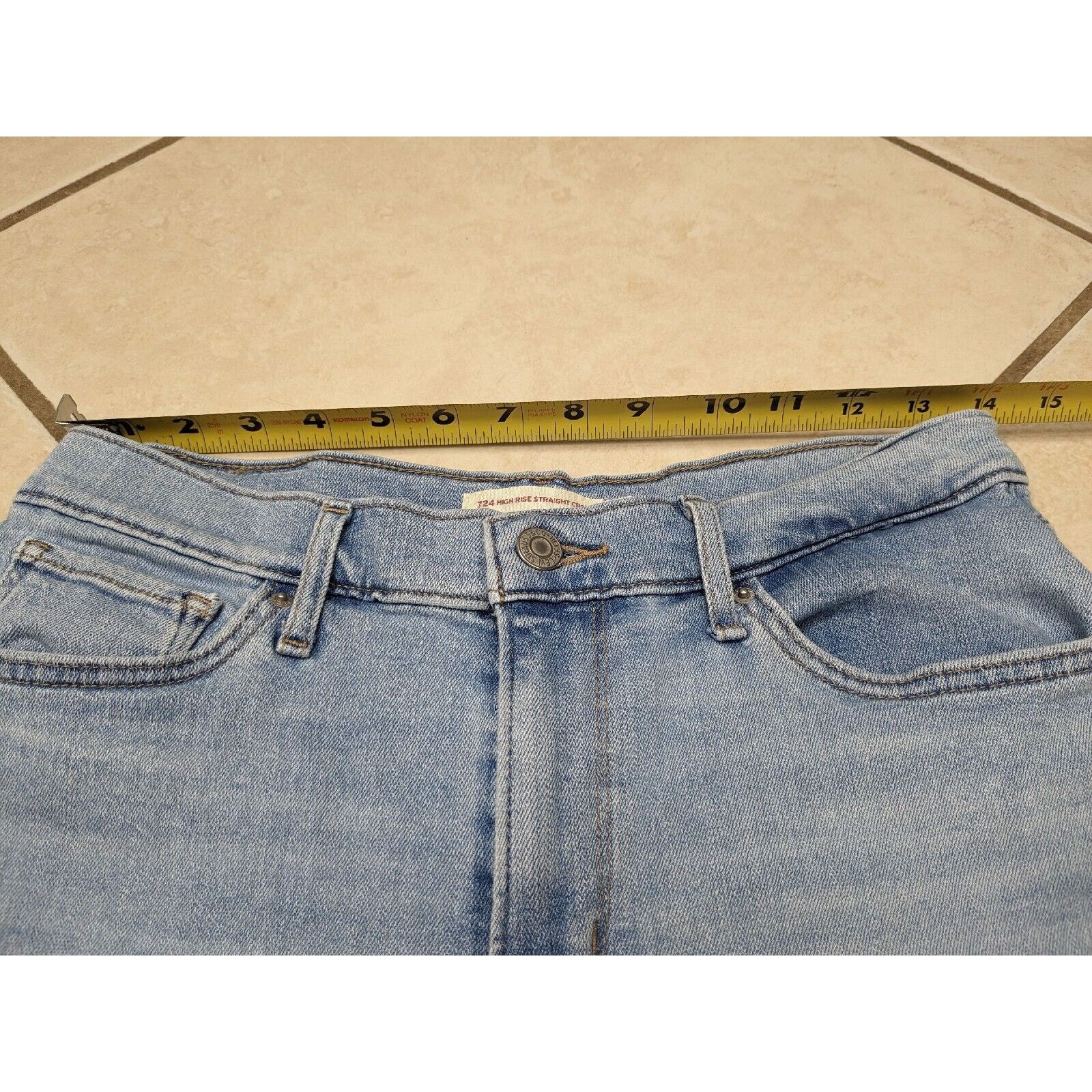 Levi's Levi's Pants Womens 31 Blue 724 High Rise Straight Crop Size 31" - 6 Thumbnail