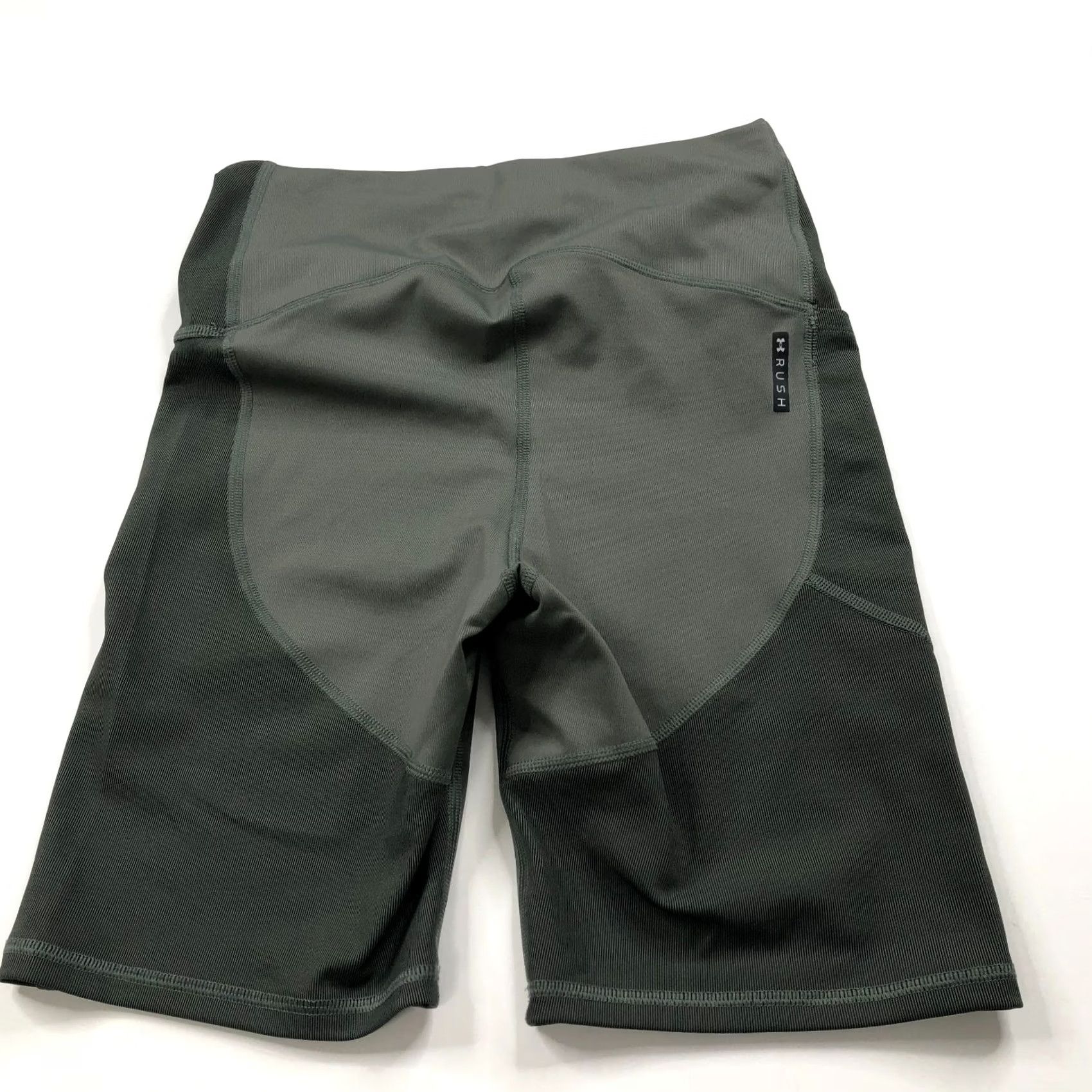 Under Armour Under Armour Celliant Medium (Fit 27In) Exercise Yoga Biker 9" Shorts Green Gray Women's Activewear Shorts Size L Inseam 9" Athletic Stretch Size 36" / US 14 / IT 50 - 5 Thumbnail