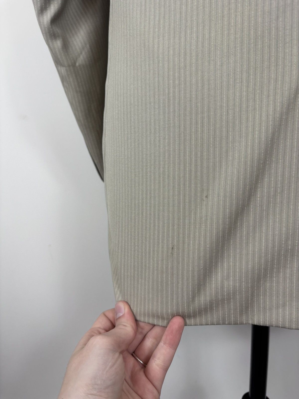 Lanvin Lanvin Sport Men’s Vintage Beige Ivory Striped Blazer Jacket Size 44R - 17 Thumbnail