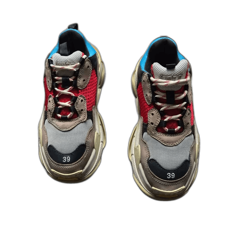 Balenciaga Balenciaga Triple S Red and Blue Sneakers Size US 8 / EU 41 - 1 Thumbnail