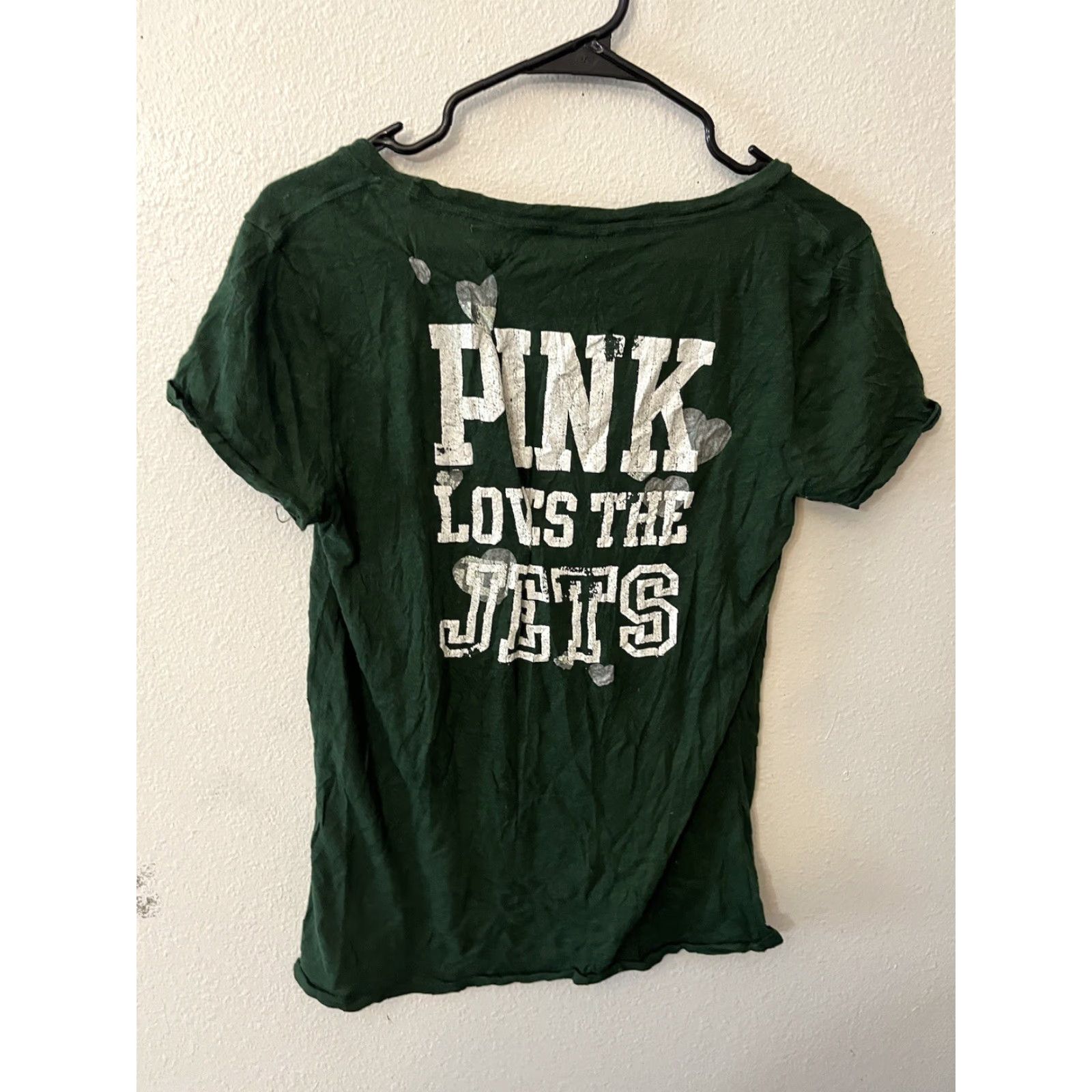 Vintage Victoria's Secret Pink NFL New York Jets Green Bling Short Sleeve T-Shirt Women M Football Casual Size M / US 6-8 / IT 42-44 - 3 Thumbnail