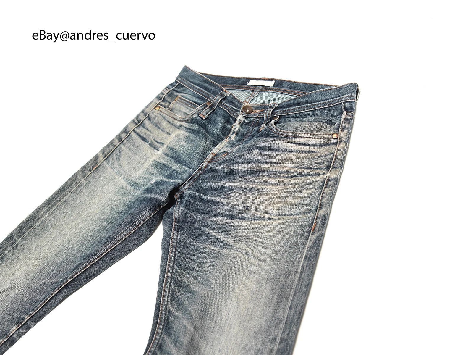 The Unbranded Brand Butler Unbranded UB101 Jeans Fades Faded Distressed Selvedge Size US 30 / EU 46 - 2 Thumbnail