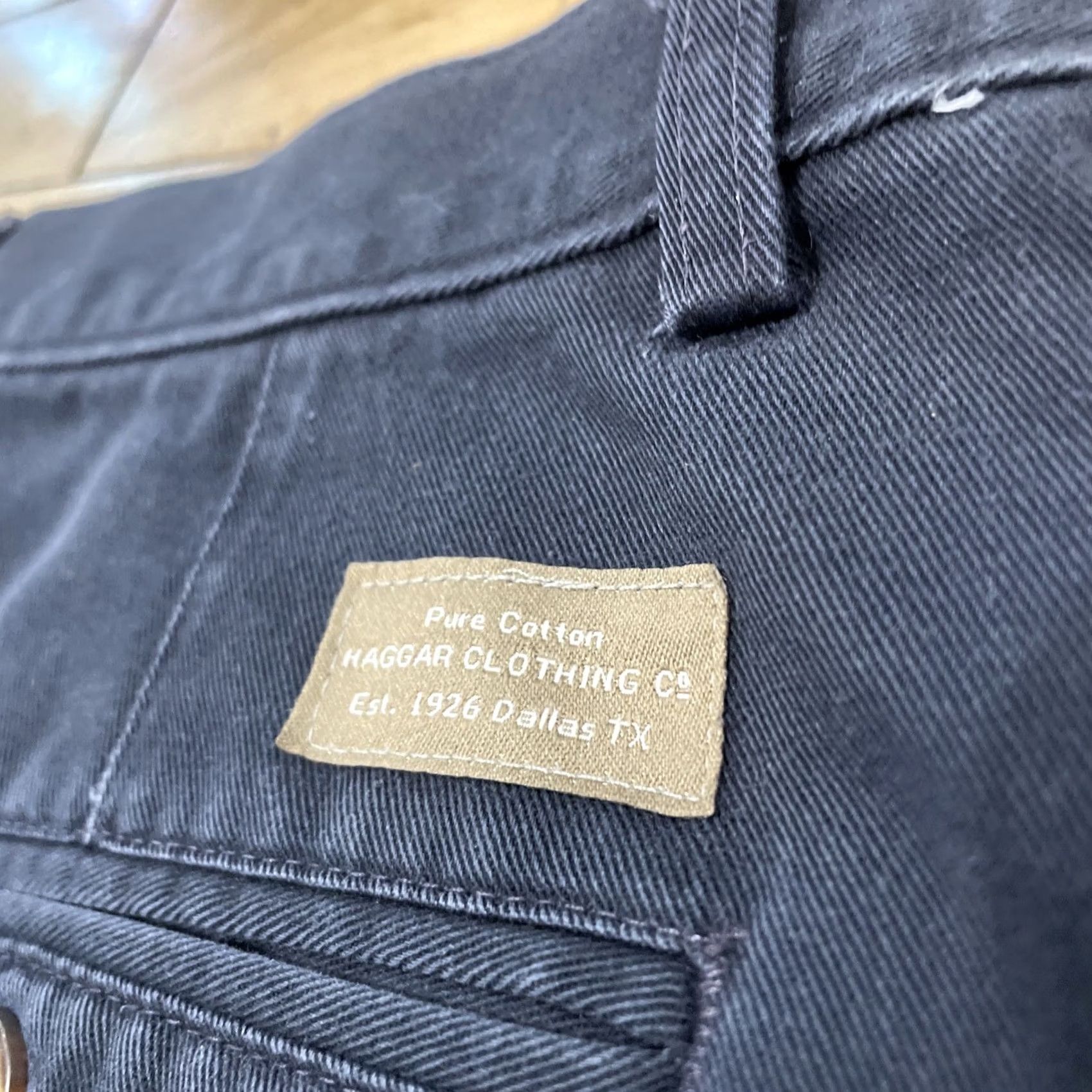Haggar VINTAGE Haggar Pants Men 38x29 Flat Front Blue Preppy Business Exec Work Khakis Straight Taper Twill Slax Size US 38 / EU 54 - 6 Thumbnail