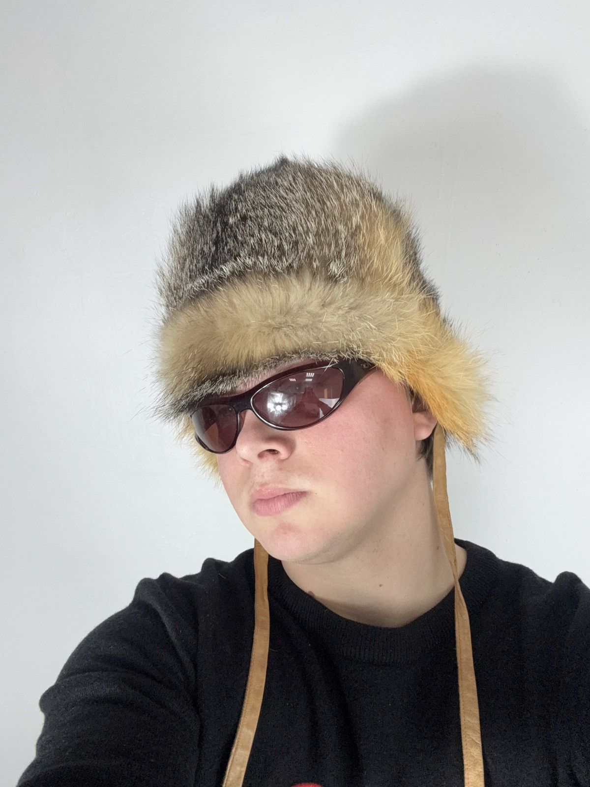 Le Grande Bleu (L.G.B.) Vintage Y2K Fuzzy 90s Luxury Real Fur Ushanka Hat LGB Style Size ONE SIZE - 13 Thumbnail