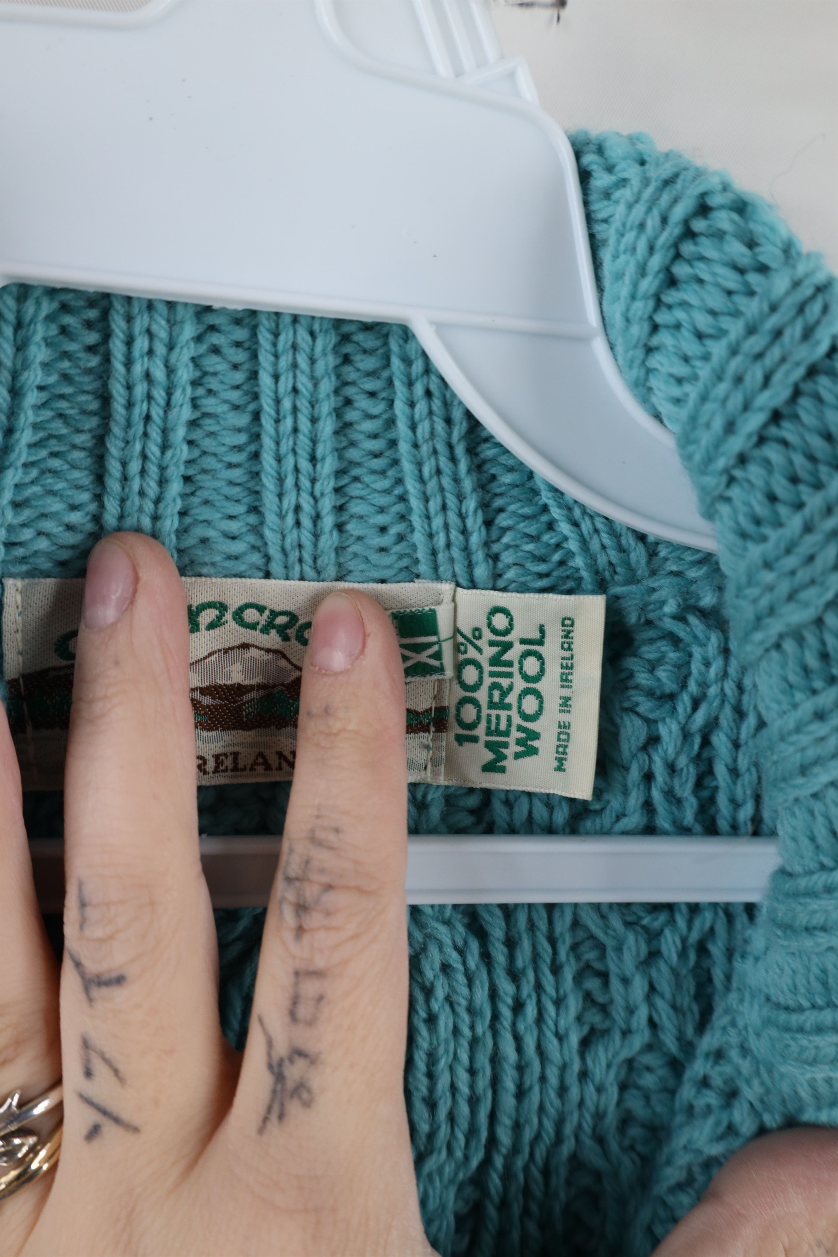 Vintage Vintage 90s Merino Wool Chunky Cable Knit Fisherman Sweater Size XL / US 12-14 / IT 48-50 - 8 Thumbnail