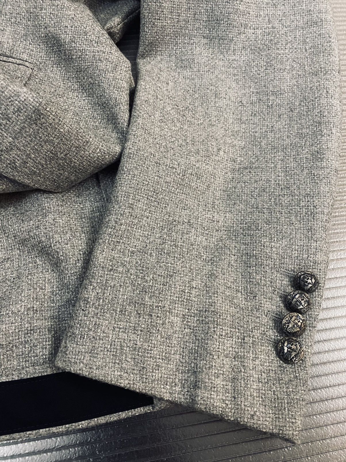 Brunello Cucinelli Brunello Cucinelli 🇮🇹 grey wool/cashmere logo blazer 52 NEW Size 42R - 17 Thumbnail