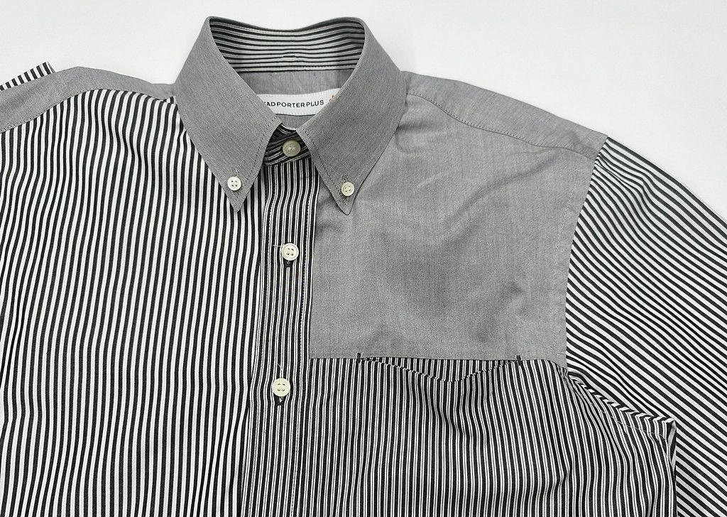 Head Porter HEAD PORTER PLUS asymmetrical stripe long sleeve shirt Size US M / EU 48-50 / 2 - 7 Thumbnail