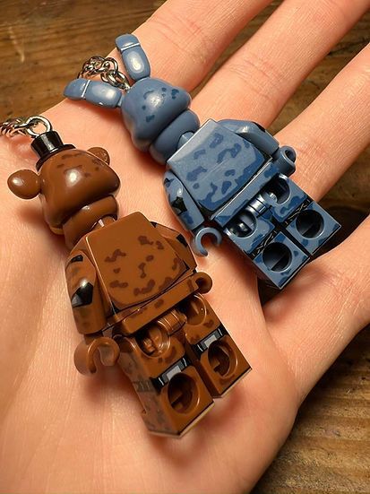 Cartoon Network FNAF Bonnie Freddy minifigure keychain custom handmade Size ONE SIZE - 8 Thumbnail