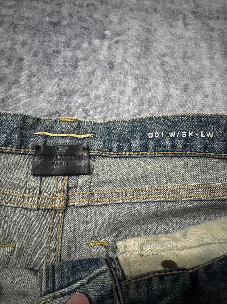 Saint Laurent Paris Saint Laurent Paris Ice Blue Claw Pattern Destroyed Denim Size US 28 / EU 44 - 6 Thumbnail