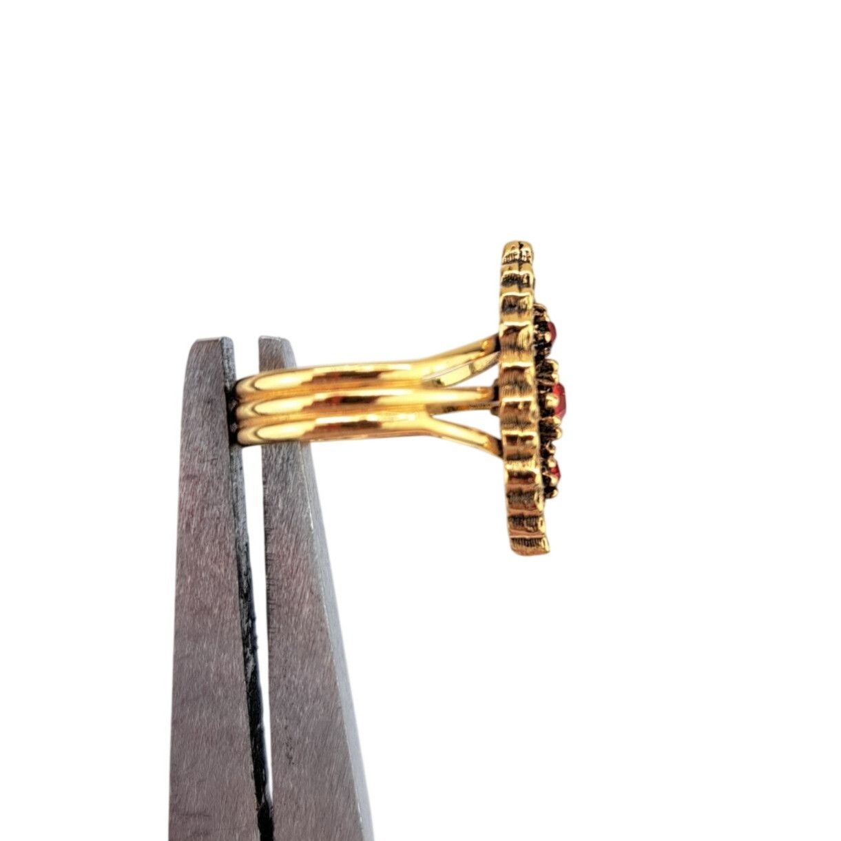 Other Vintage Sarah Coventry Gold-Tone Marquise Ring Rhinestones Size ONE SIZE - 3 Thumbnail