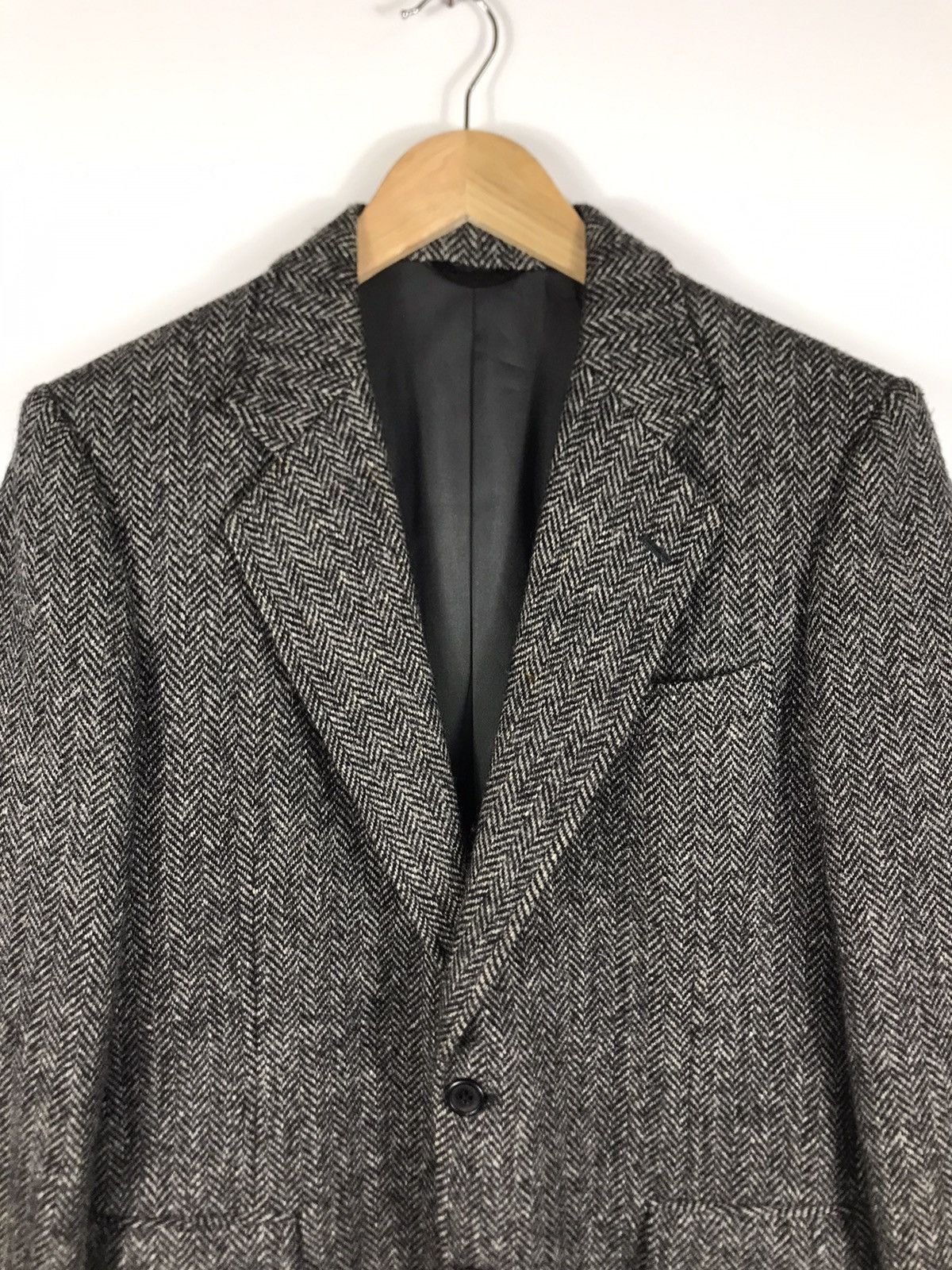 Harris Tweed ⚡️Vintage Harris Tweed Wool Herringbone Coat Size 42S - 4 Thumbnail