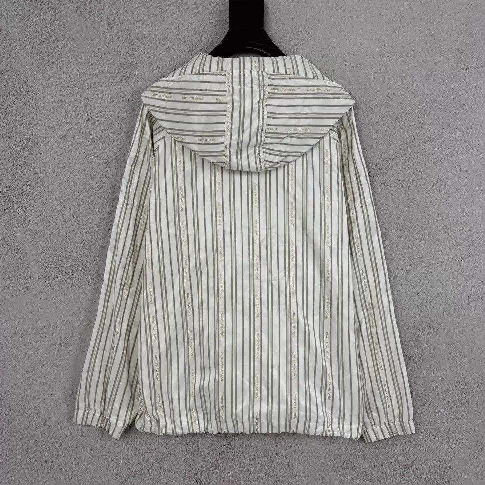 Dior Dior half-zip silk blend striped hooded men's white jacket Size US S / EU 44-46 / 1 - 2 Thumbnail