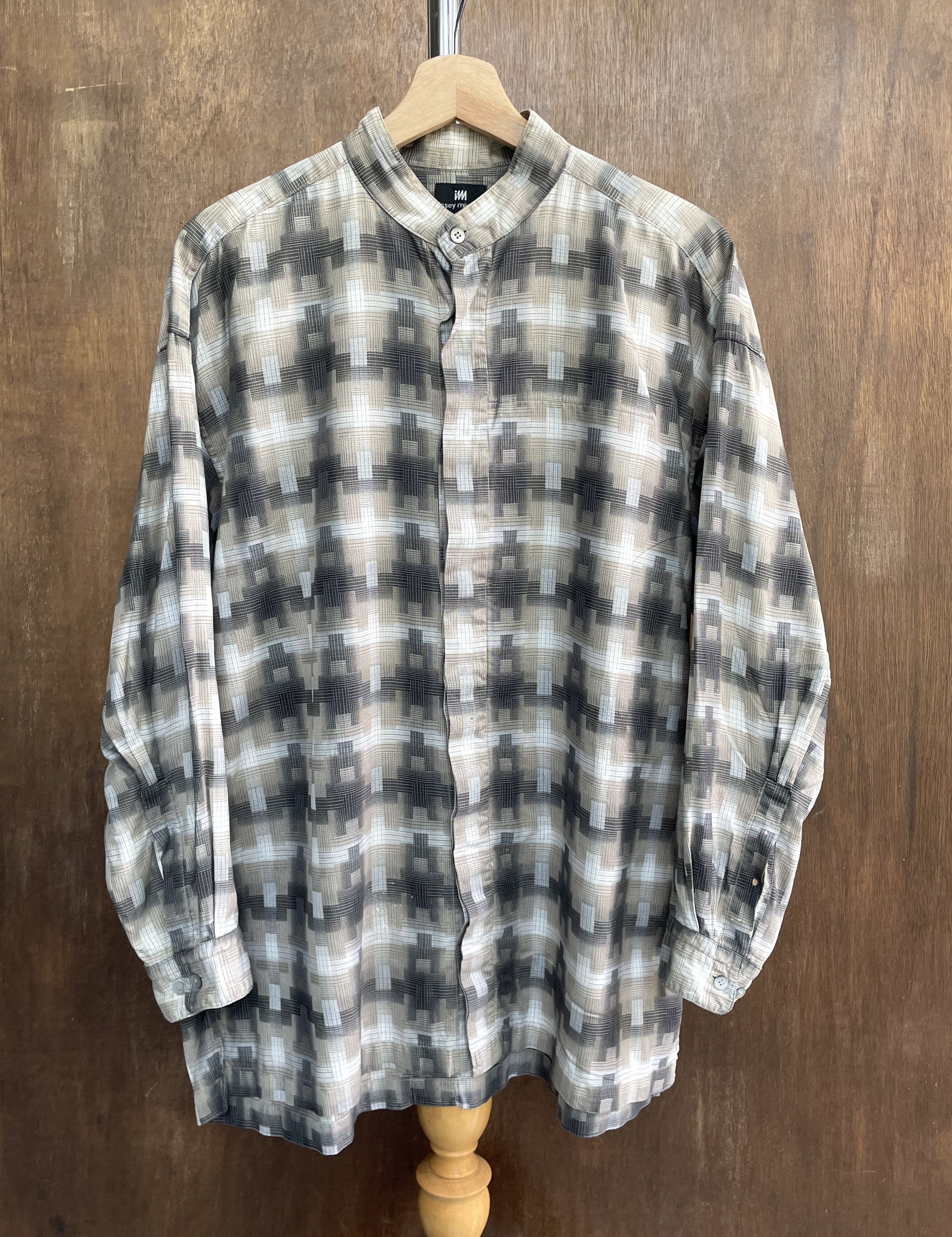 ISSEY MIYAKE Abstact Check Pattern Shirt