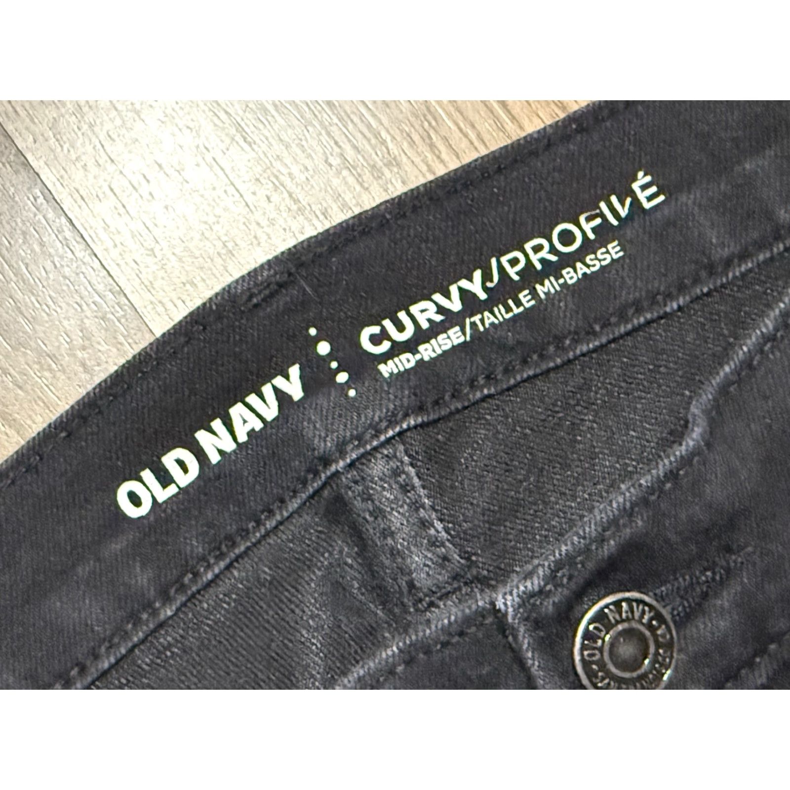 Old Navy VINTAGE? No — Old Navy Jeans Women 14 Long Black Denim Mid Rise Straight 5-Pocket 28.5 Inseam 40" Length 40" Length Size 36" / US 14 / IT 50 - 4 Thumbnail