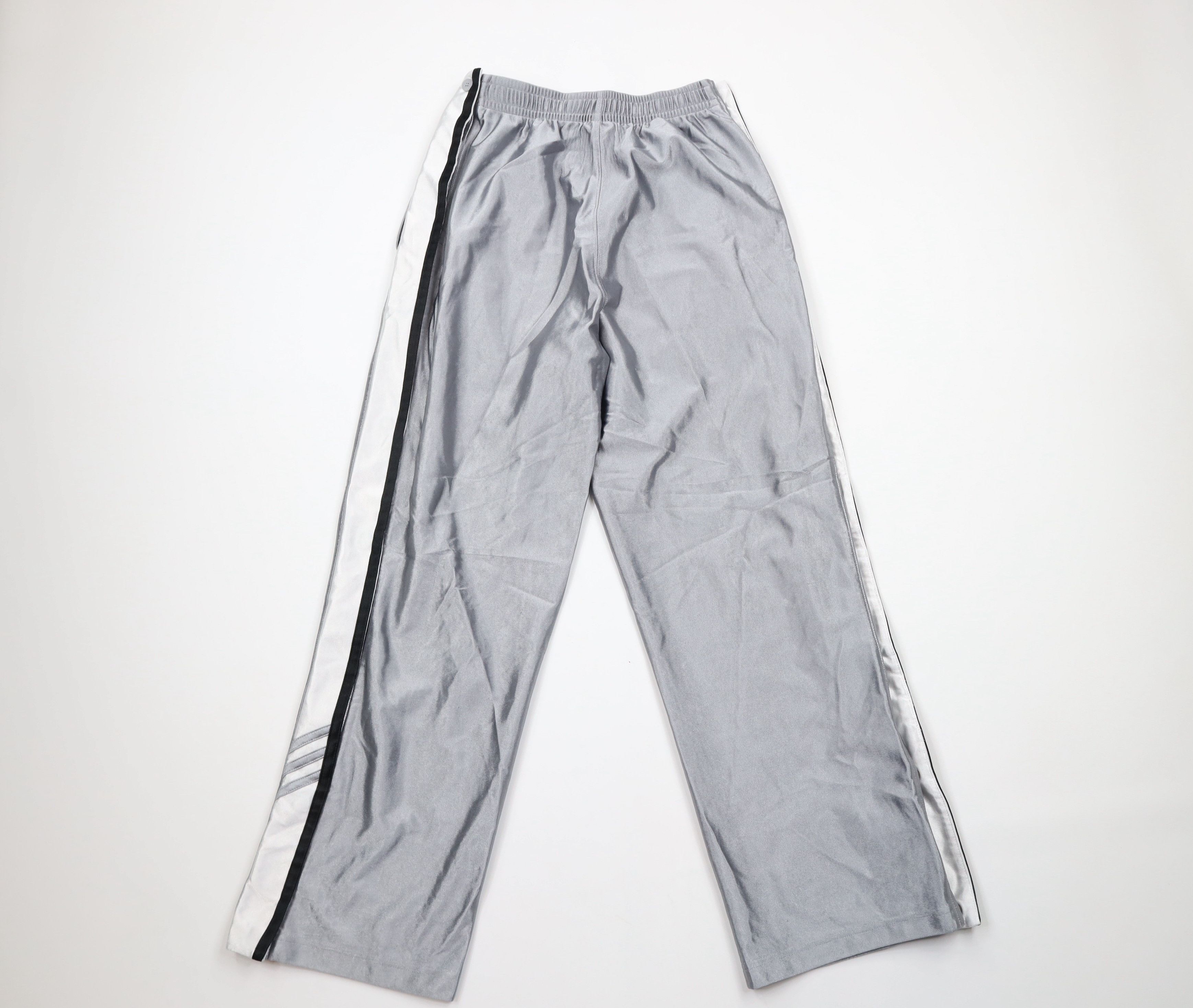 Adidas × Vintage Vintage Adidas Striped Wide Leg Tearaway Sweatpants Silver Size US 32 / EU 48 - 9 Thumbnail