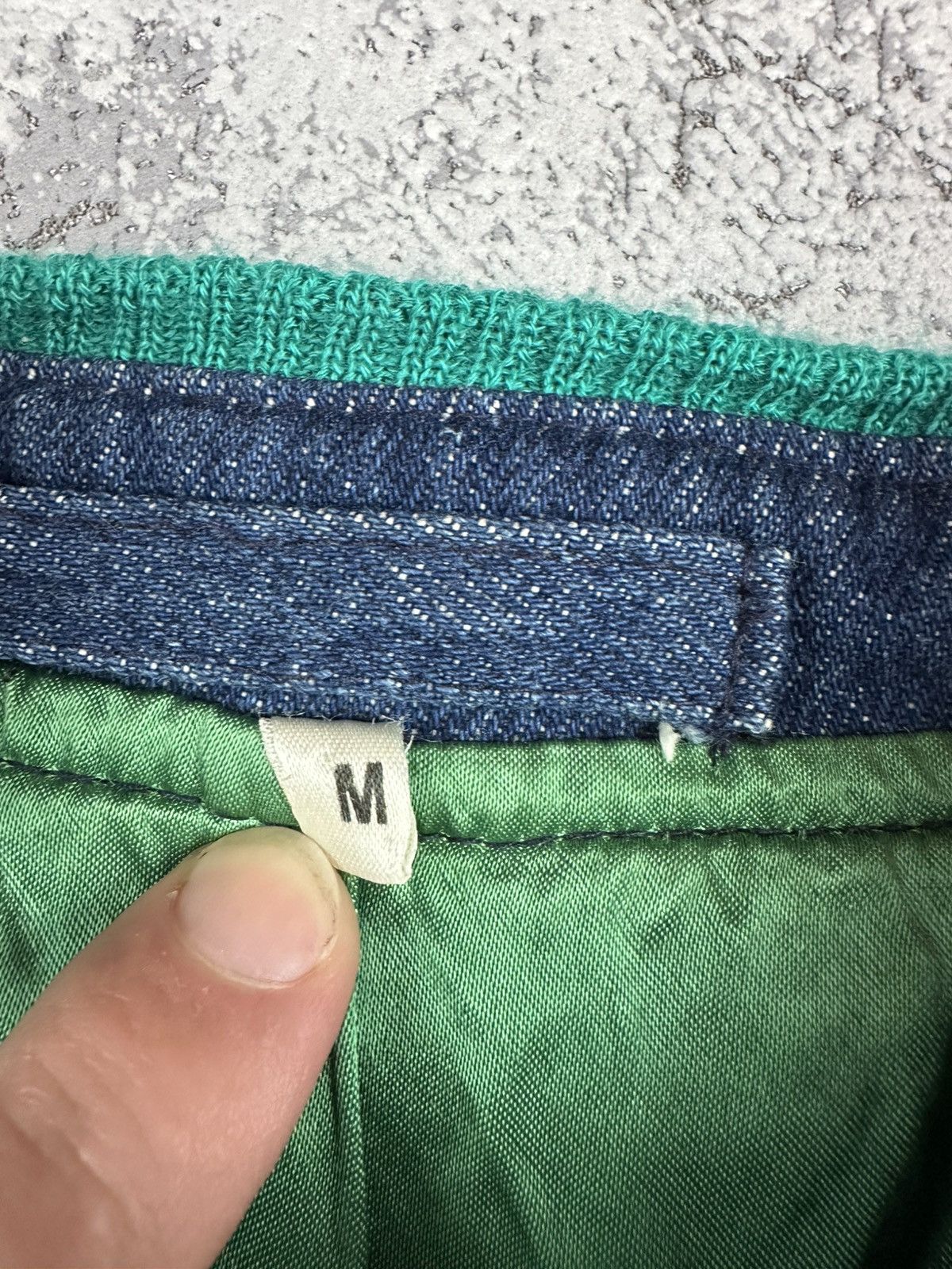 Designer Vintage Rockbox Wool Denim Hybrid Jacket Nordic Knit Pattern Size US M / EU 48-50 / 2 - 8 Thumbnail