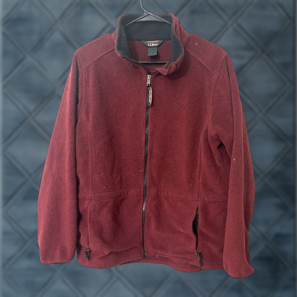 Vintage L.L. Bean Womens Jacket Fleece Full Zip 0 WN46 100% Polyester - Size Medium Red Ladies Regular M Zip Pockets 90s Outdoor Casual Size M / US 6-8 / IT 42-44 - 1 Thumbnail
