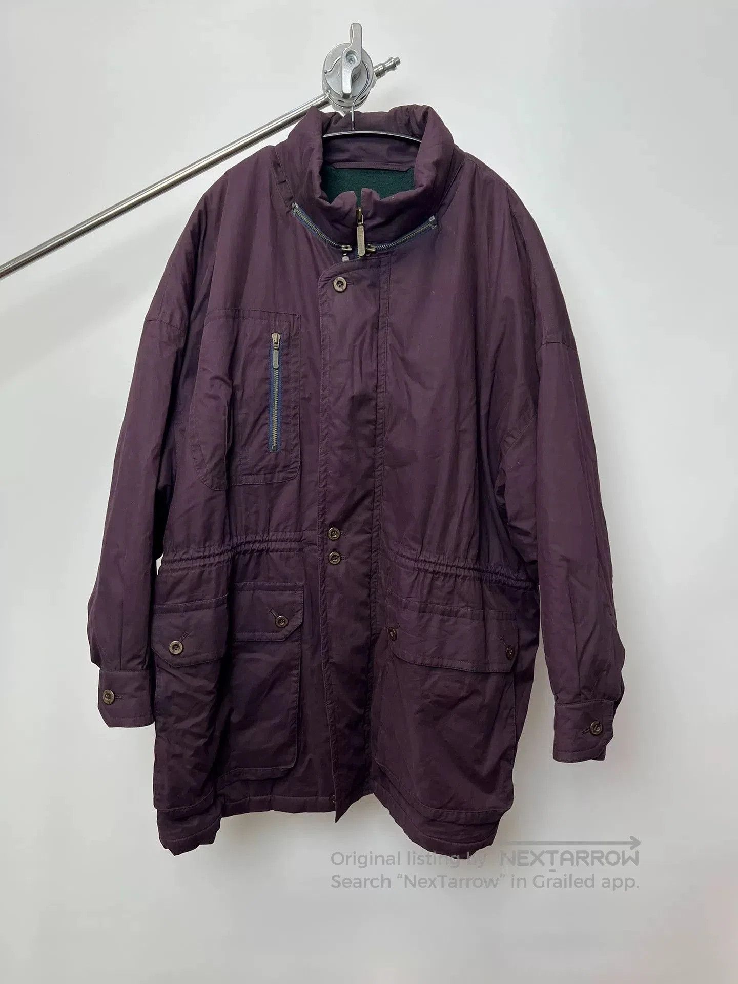 Burberry Burberry Purple Wool Lined Cotton Coat. Size XL / US 12-14 / IT 48-50 - 1 Thumbnail