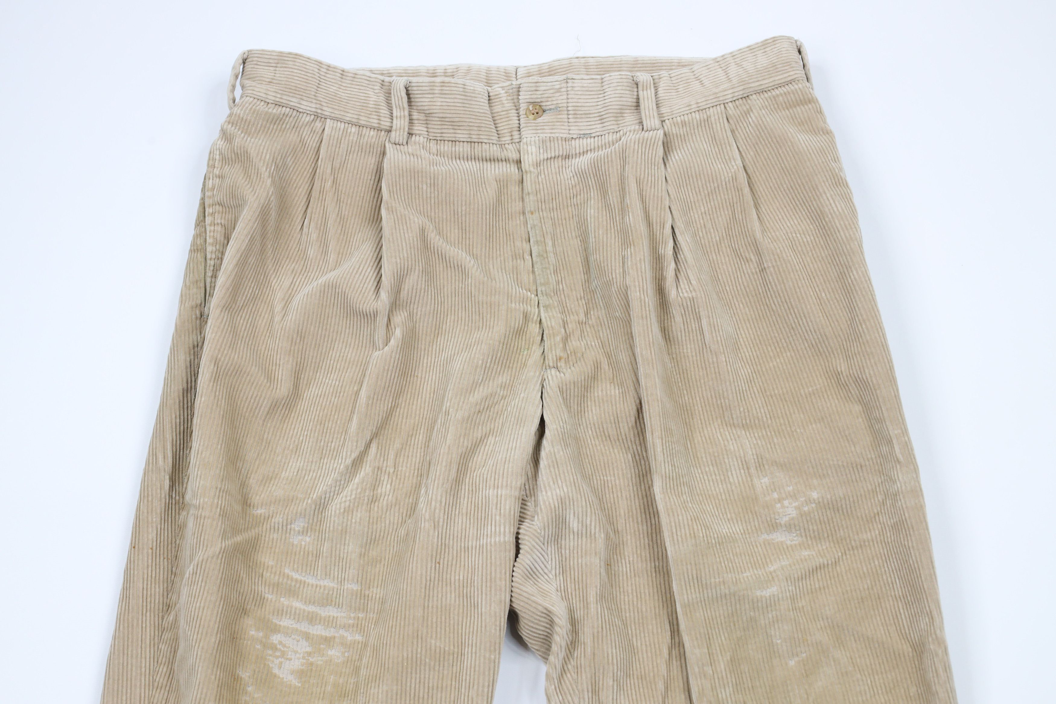 Bills Khakis × Vintage Vintage 90s Bills Khakis M2 Pleated Corduroy Pants Beige USA Size US 36 / EU 52 - 2 Thumbnail
