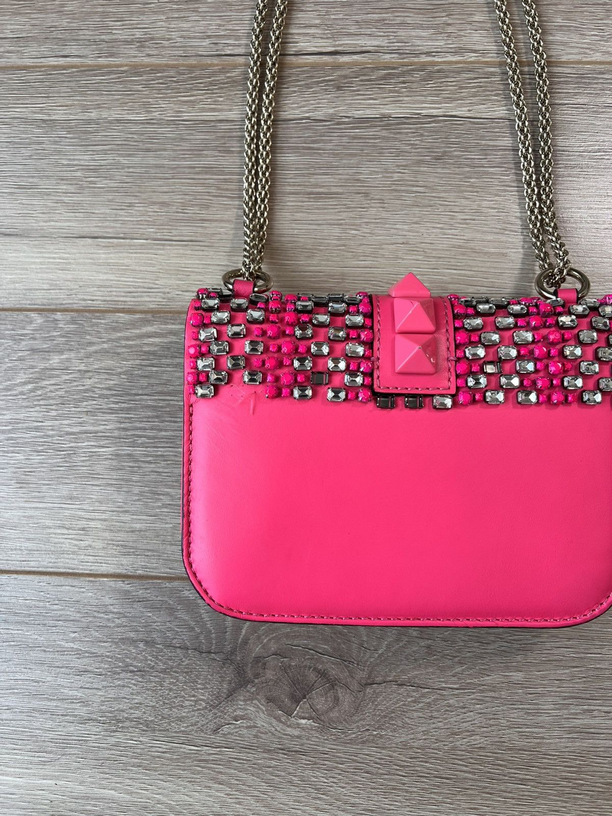 Valentino Valentino Garavani Rockstud Spike Crystal Shoulder Bag Size ONE SIZE - 9 Thumbnail