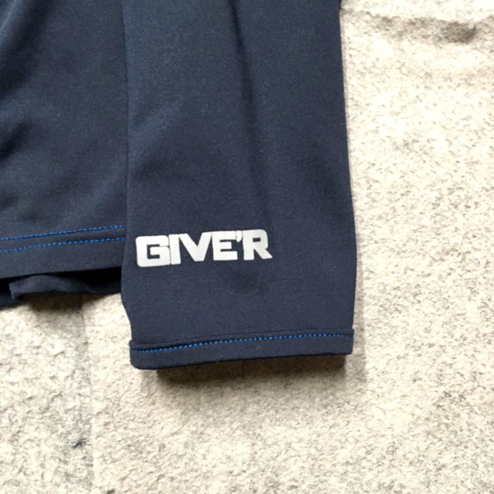 Layer 8 Give'r Pullover Hoodie Men Large Athletic Running Thumb Holes Outdoor Navy Blue 1/4 Zip Slit Hooded Sleeves Size US L / EU 52-54 / 3 - 2 Thumbnail