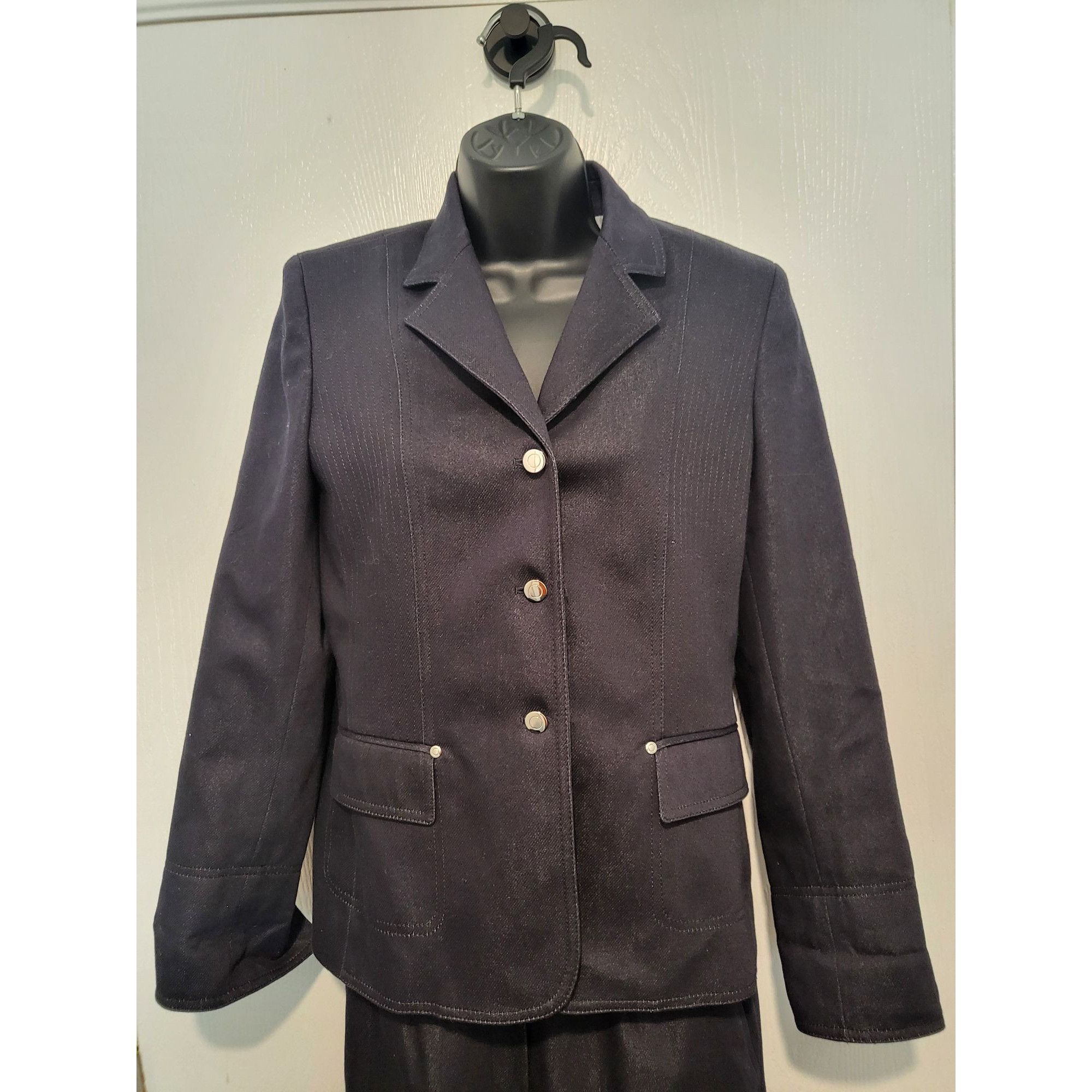 Kasper Vintage Kasper Pant Suit Women Sz 6 Black 3 Button Designer Size 28" / US 6 / IT 42 - 3 Thumbnail