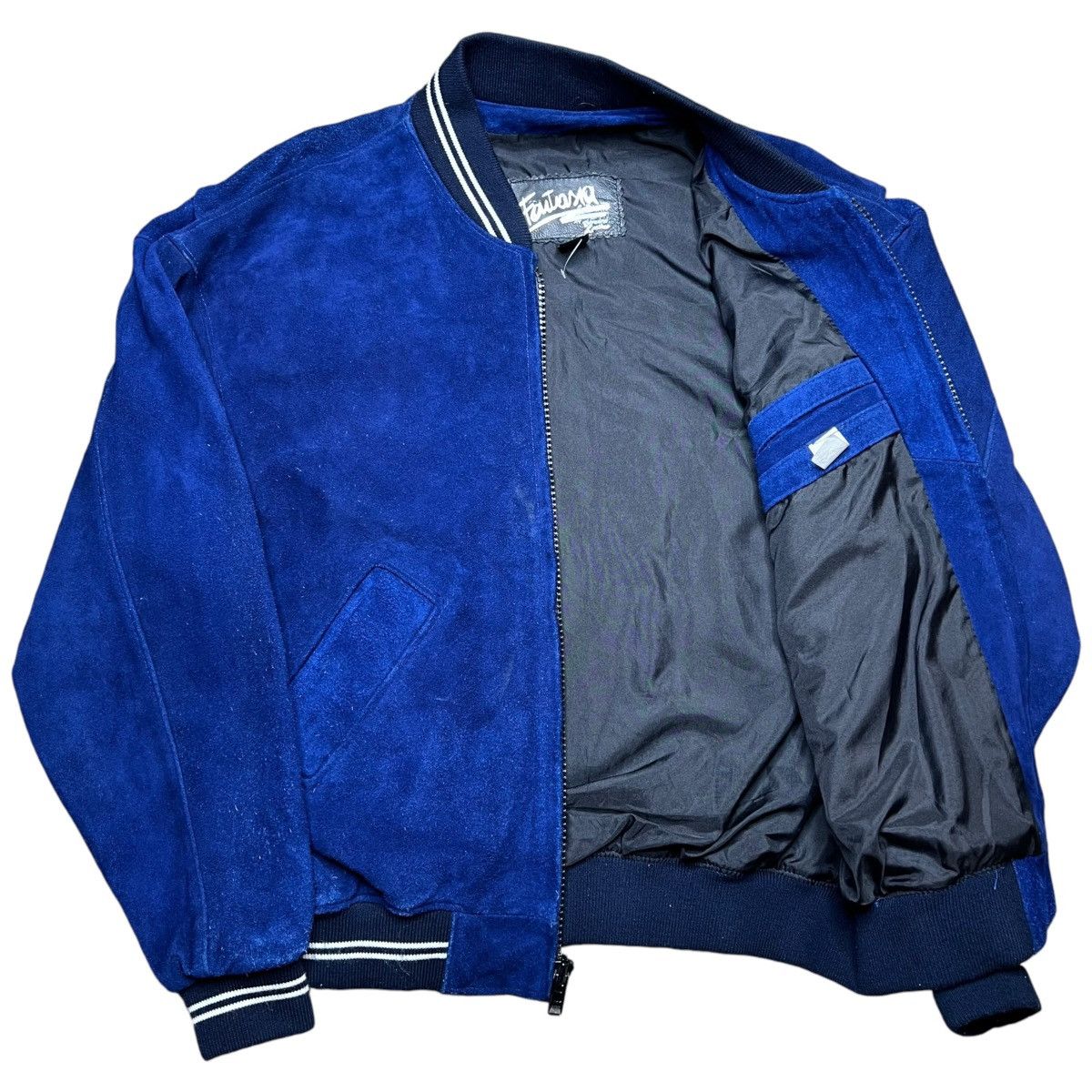 NFL × Vintage Vintage 1990s NFL Denver Broncos Blue Suede Zip Up Jacket Size US XL / EU 56 / 4 - 3 Thumbnail