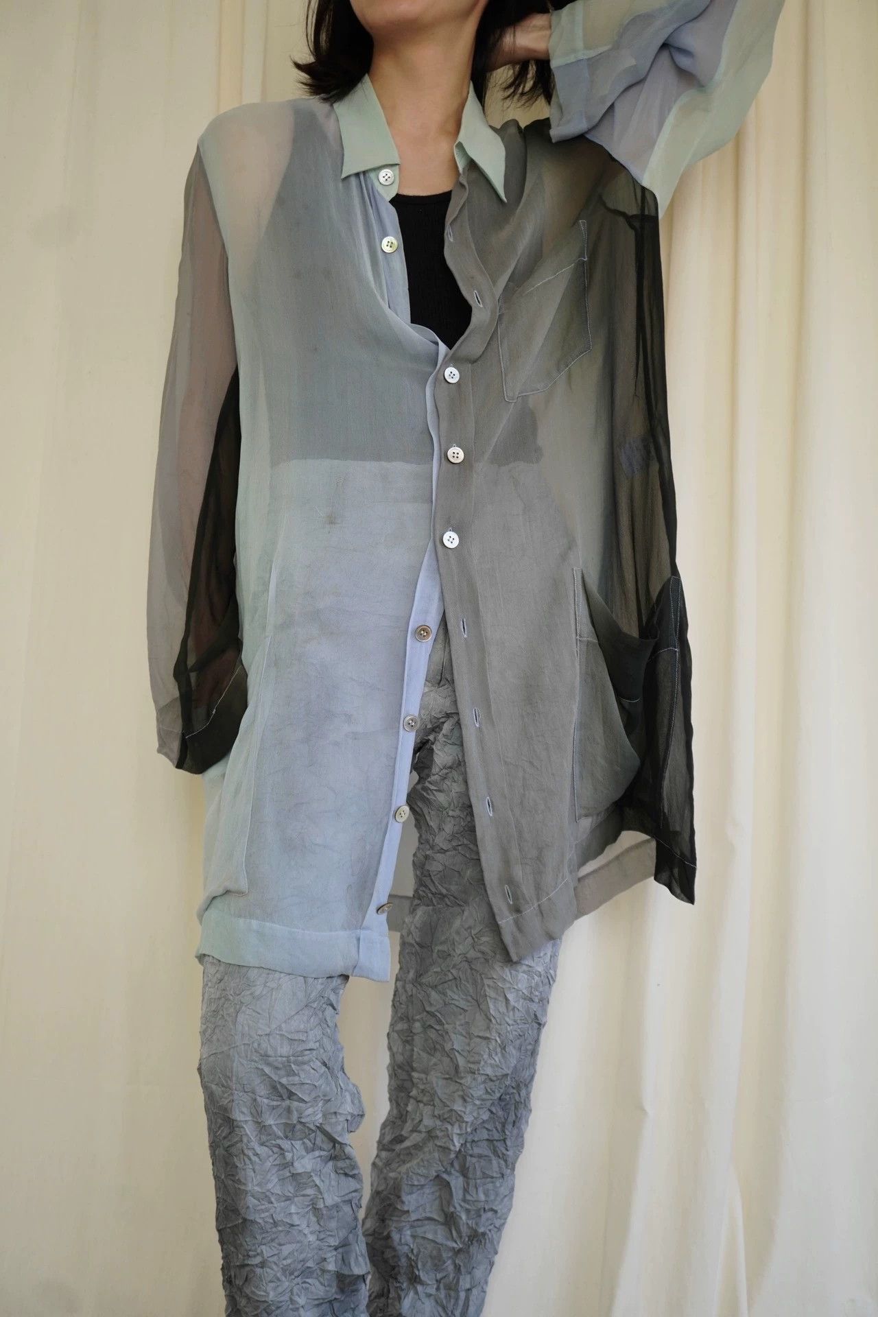Issey Miyake Issey Miyake 1995ss Gradient Silk Shirt (Free Size) Size ONE SIZE - 7 Thumbnail