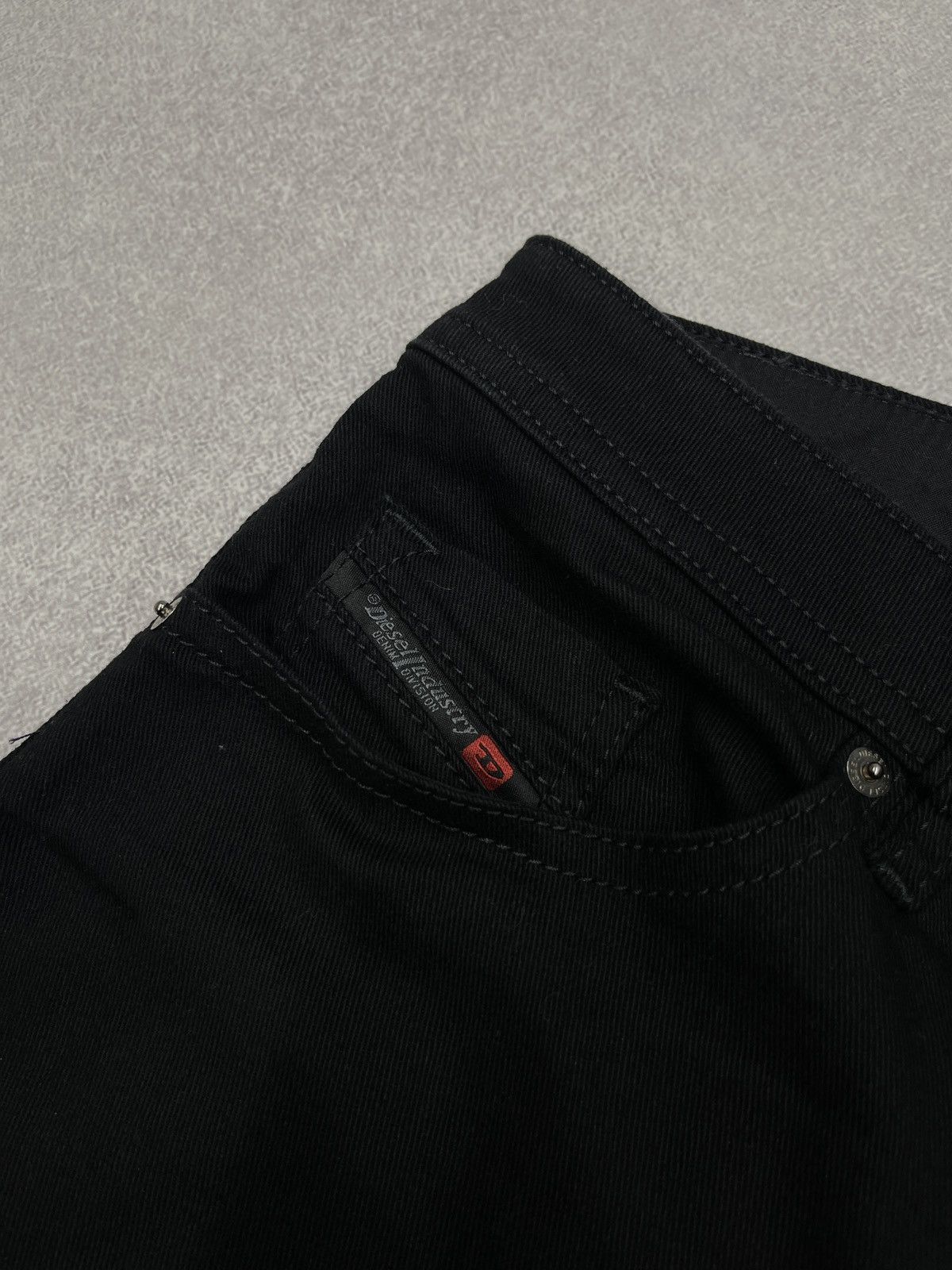 Diesel Mens Diesel Thommer Full Black Denim Jeans Y2K Skull Size US 36 / EU 52 - 8 Thumbnail