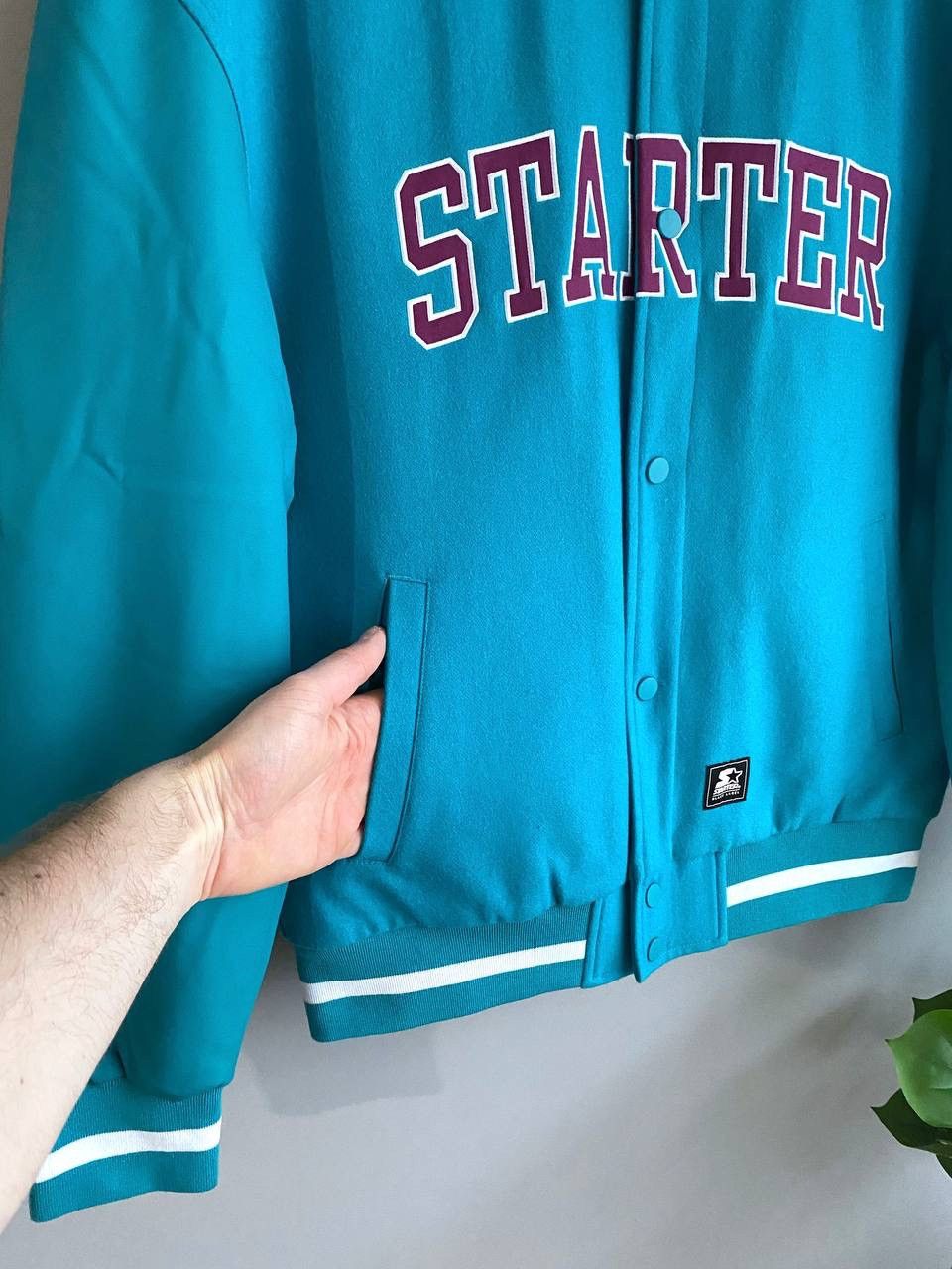 Majestic × Starter Starter Black Label Men's Wool Bomber College Team Jacket, Size M Size US M / EU 48-50 / 2 - 6 Thumbnail