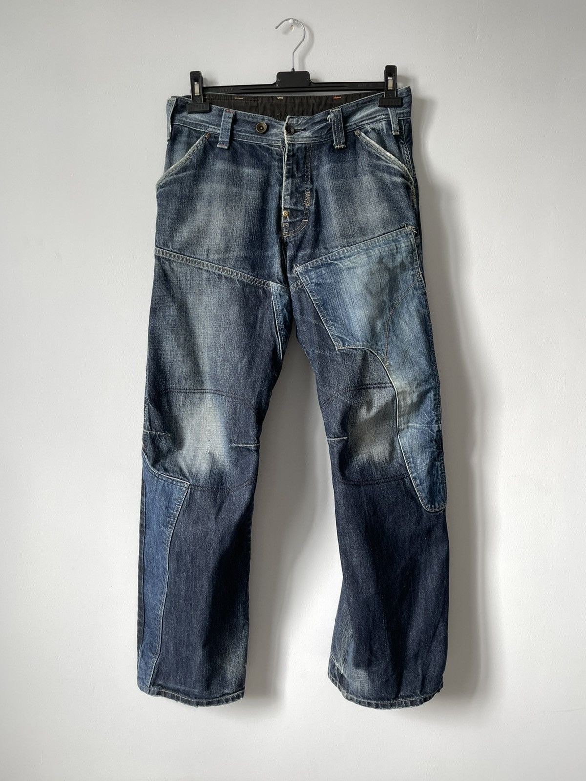 G-Star G-Star Raw Patchwork Double Knee Faded Denim Y2k Jeans Size US 33 - 1 Thumbnail