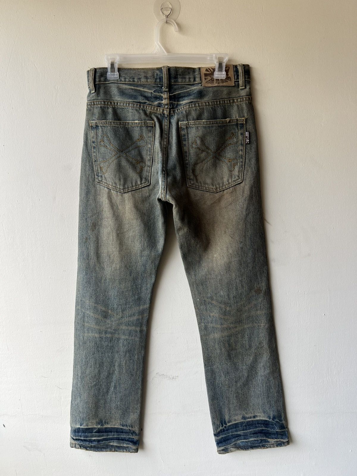 Super Lovers Vintage Super Lovers Japan Distress Dirty Mud Denim Jeans Size US 31 - 3 Thumbnail