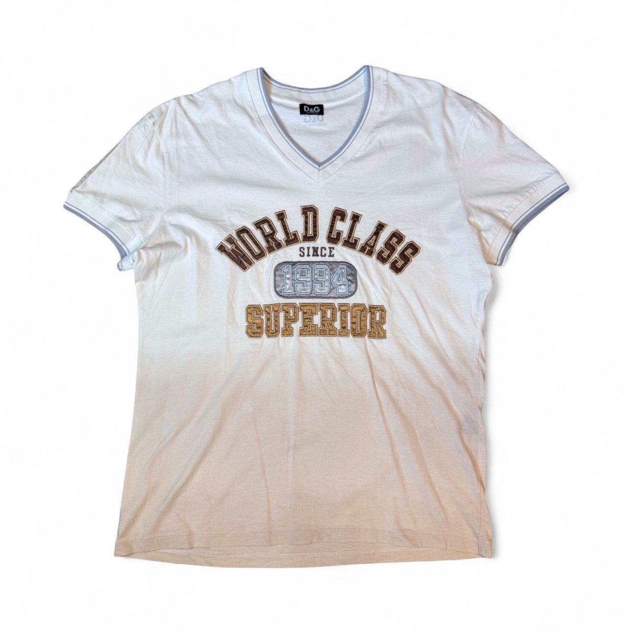 Dolce & Gabbana Dolce & Gabbana Embroidered T-Shirt WORLD CLASS White,Y2K Size US XL / EU 56 / 4 - 1 Thumbnail