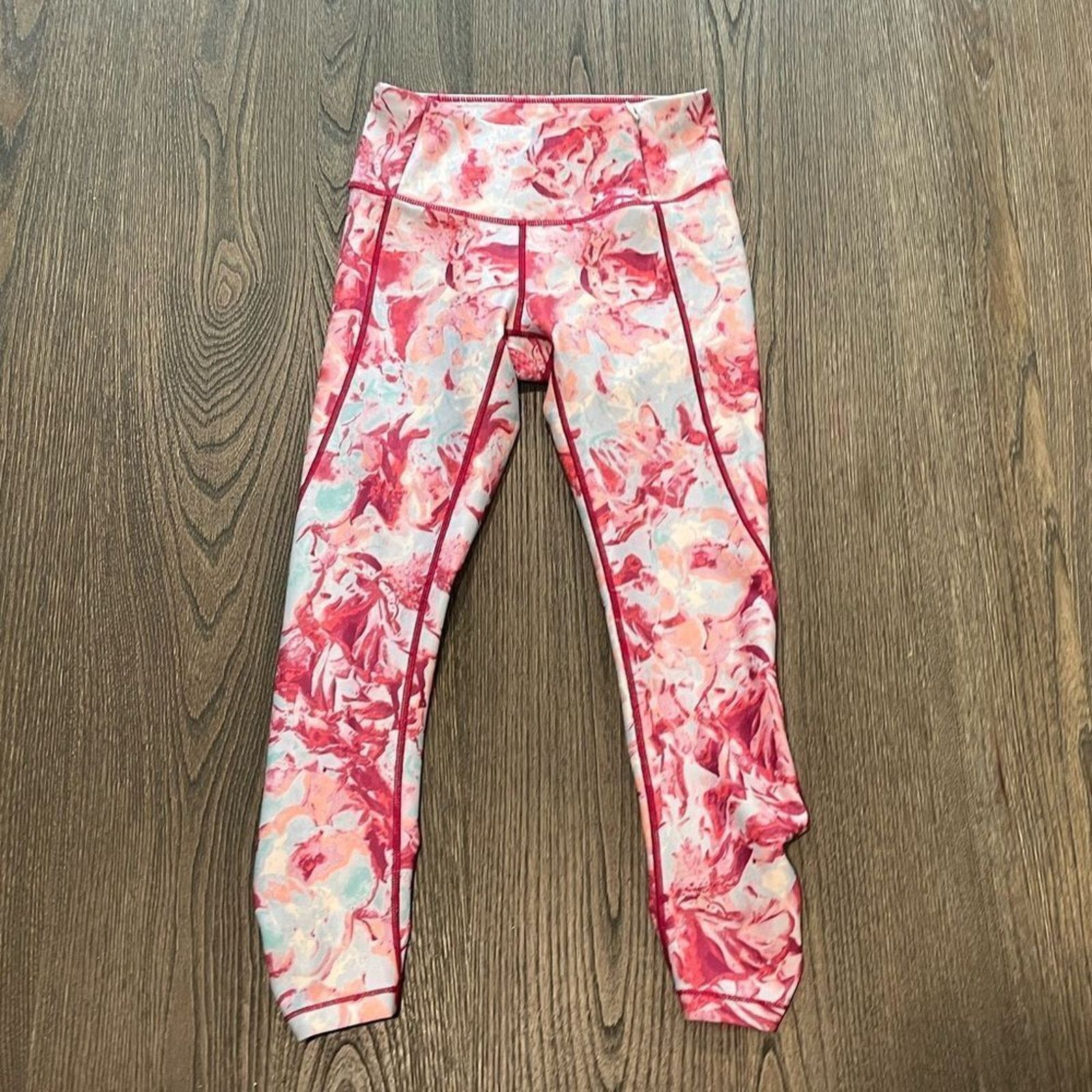 Vintage Calia by Carrie Underwood Pink Blue Floral 23" Leggings Sz S Size 25" / US 0 / IT 36 - 1 Thumbnail