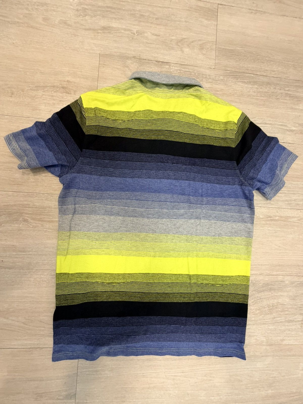 Oakley Oakley Striped Polo Shirt Neon Yellow / Blue / Grey Size M Size US M / EU 48-50 / 2 - 2 Thumbnail