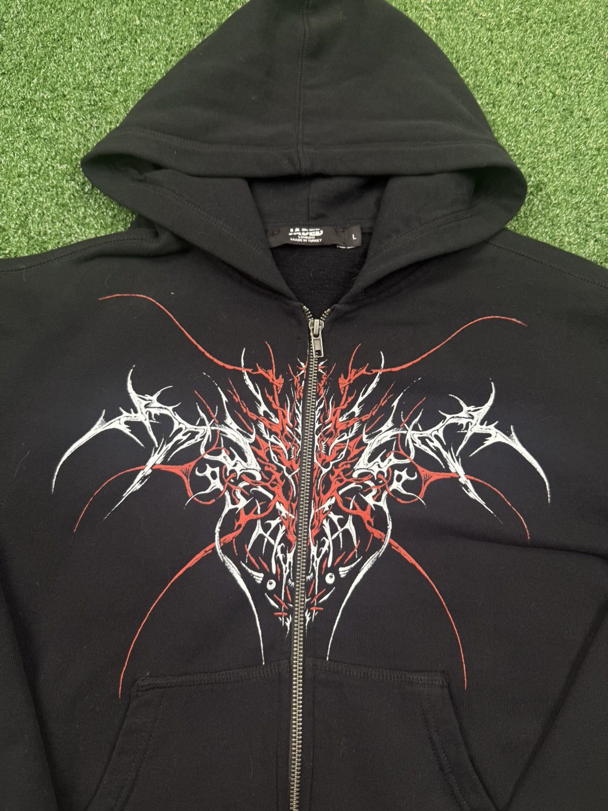 Jaded London Jaded London Zip Hoodie Black Red Graphic Cyber Sigil Y2K L Size US L / EU 52-54 / 3 - 2 Thumbnail