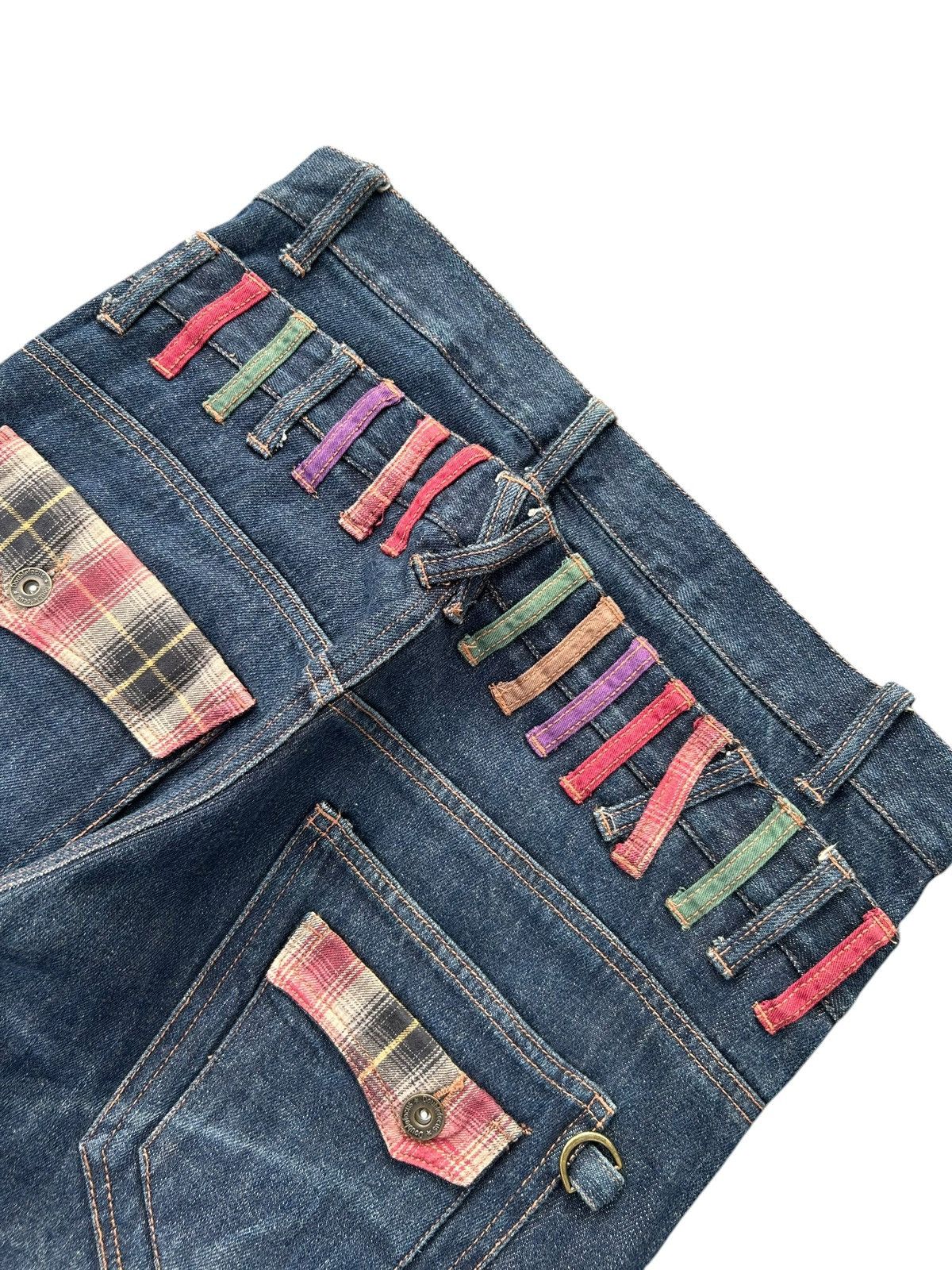 Kapital Flare Double Waist Punk Bondage Japanese Style Denim Jeans Size US 32 / EU 48 - 2 Thumbnail