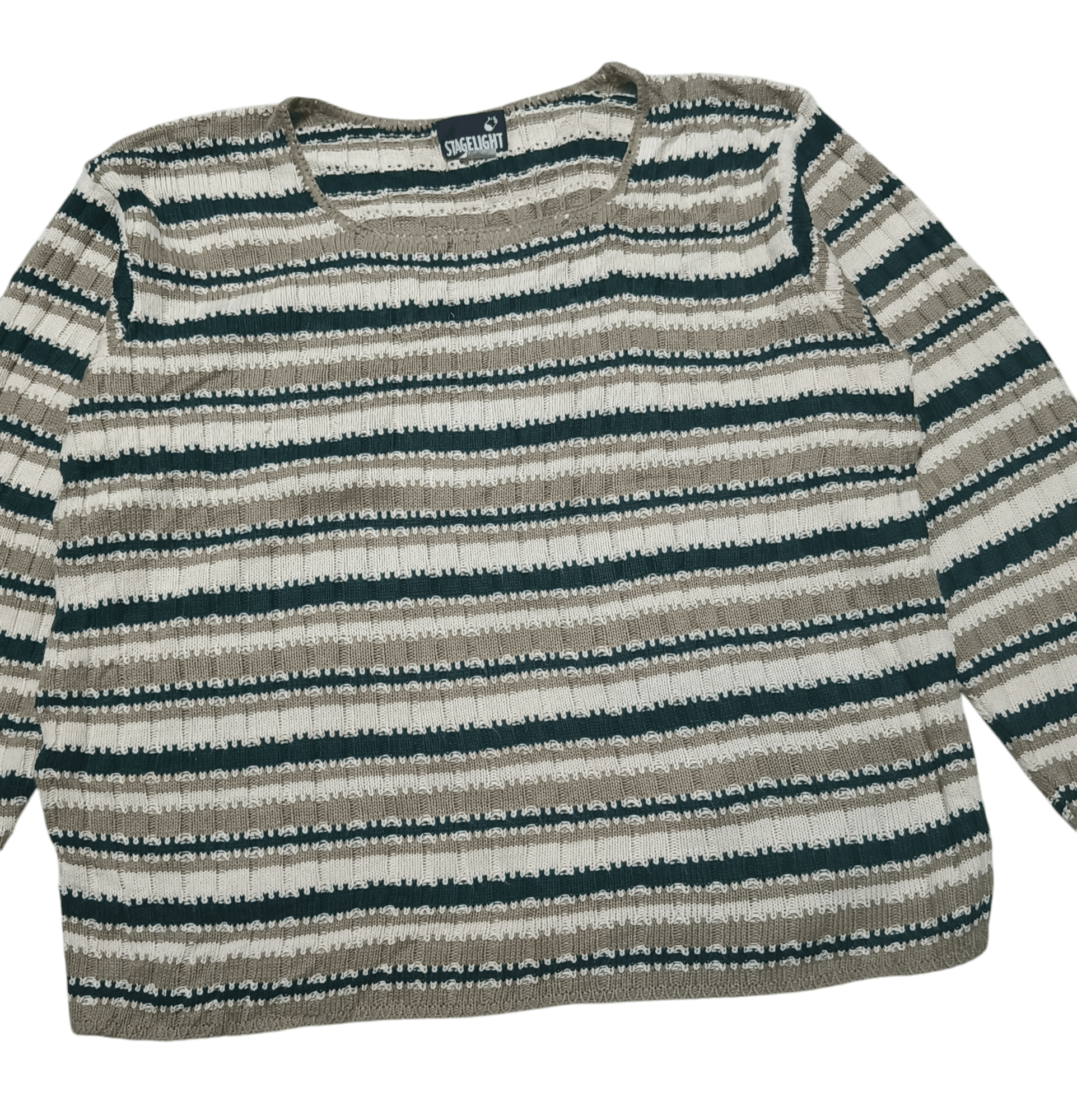 Other Vintage 90s STAGELIGHT Women's Ethnic Striped Knit Sweater Size L / US 10 / IT 46 - 4 Thumbnail